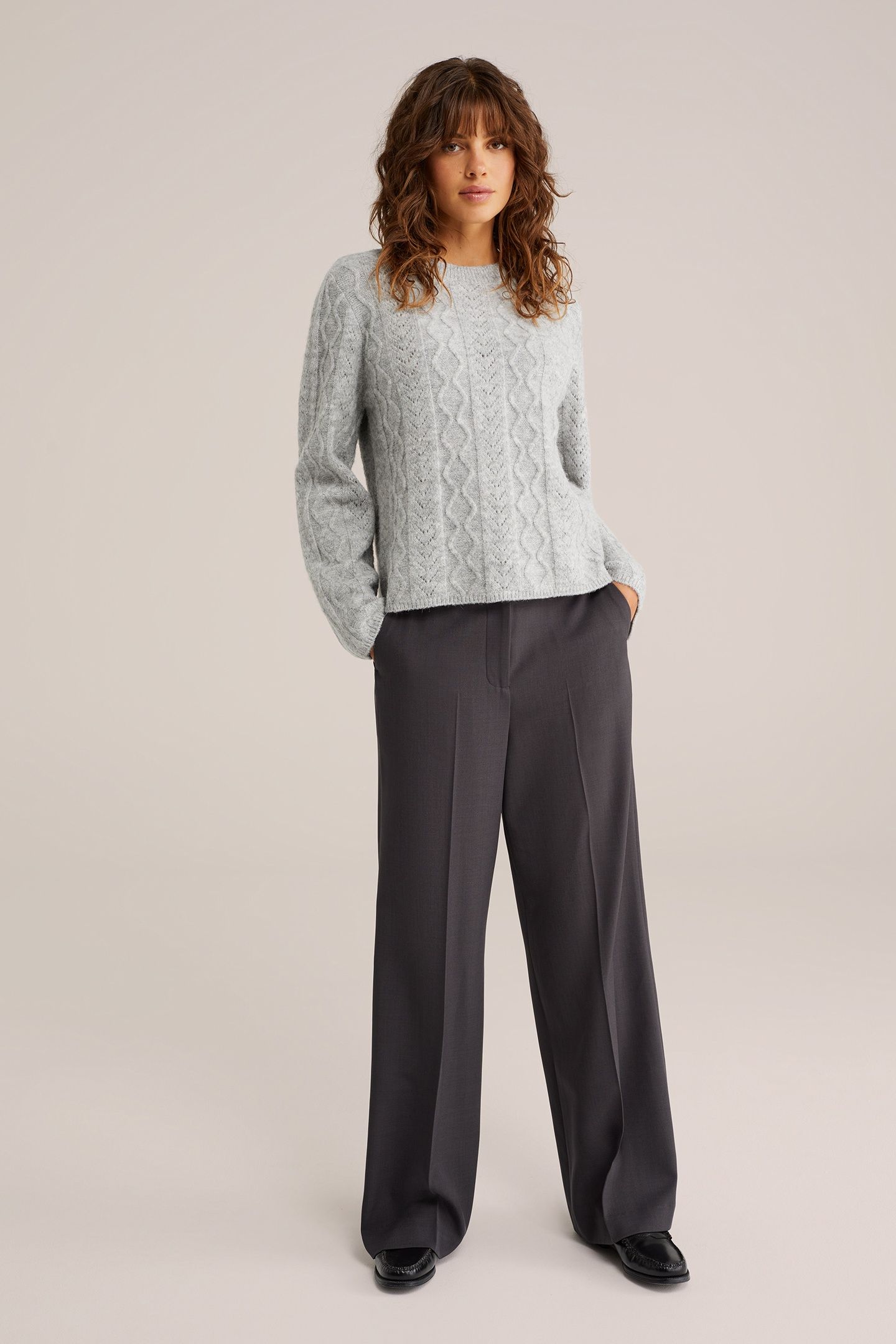 KNITTED PULLOVER LIGHT GREY 2
