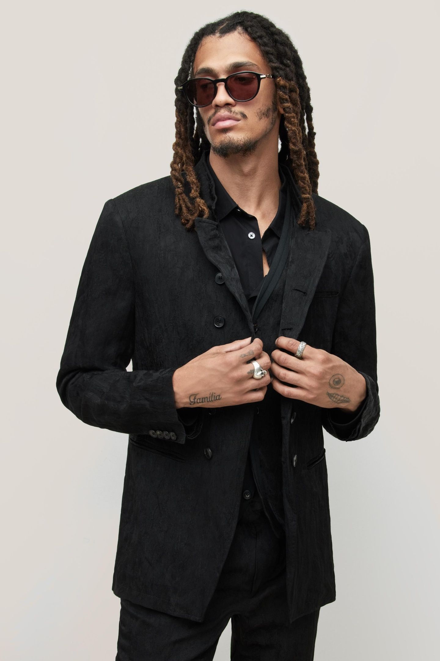 SLIM FIT DBL BREASTED MUL BLACK 1