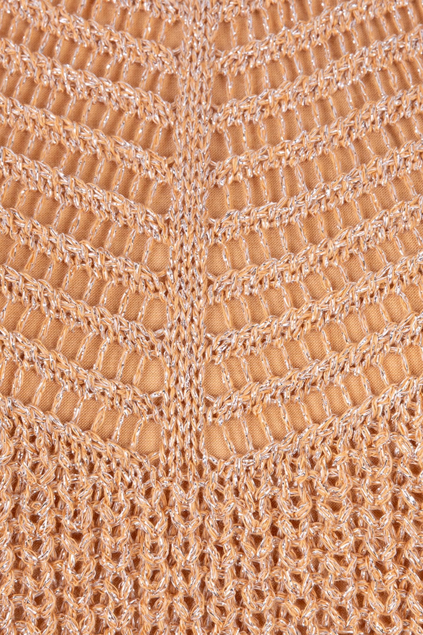 TOP KNITTED DOUBLE V LUREX PRALINE 7