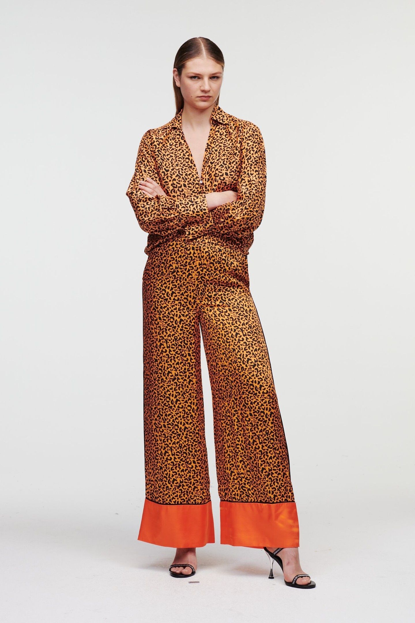 LEO PRINTED WIDELEG PANTS KARL LEOPARD ORANGE 5