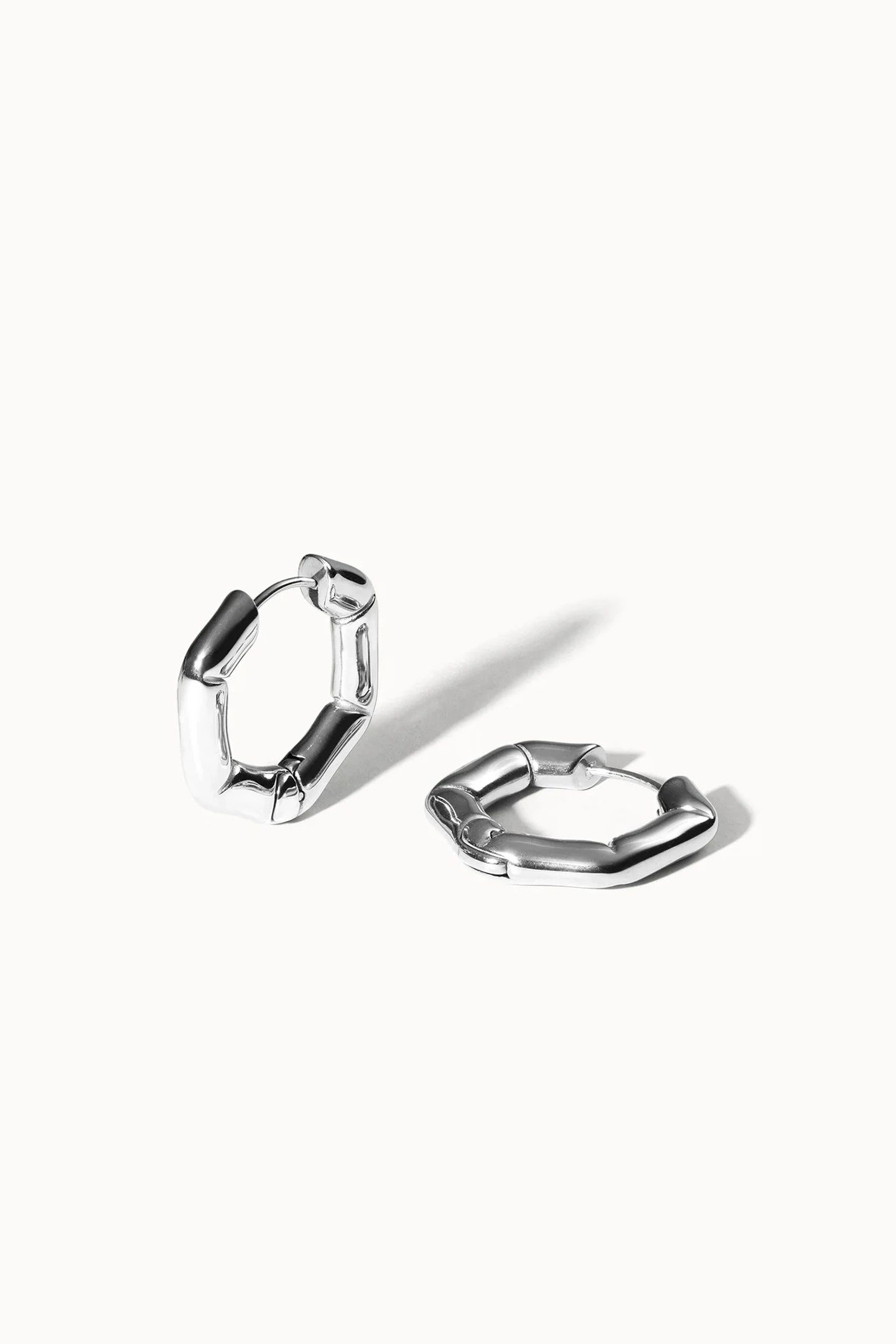 HEXAGON OHRRINGE SILVER 2