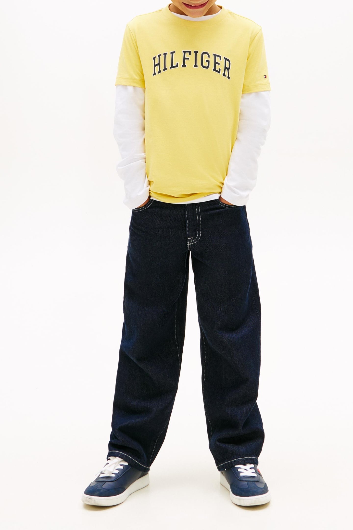 BOYS HILFIGER VARSITY T-SHIRT YELLOW DAHLIA 2