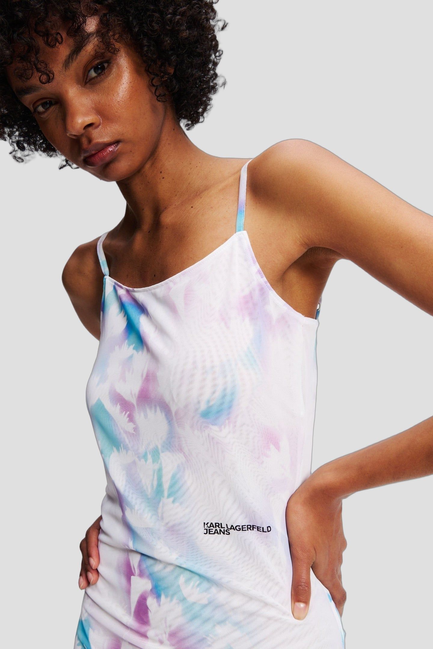 MESH SLIP DRESS FLORAL WHITE 2