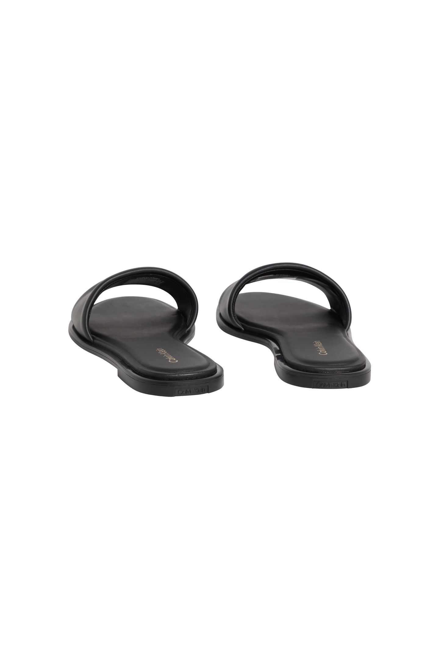 ROUND FLAT SANDAL LEATHER TRIPLE BLACK 3