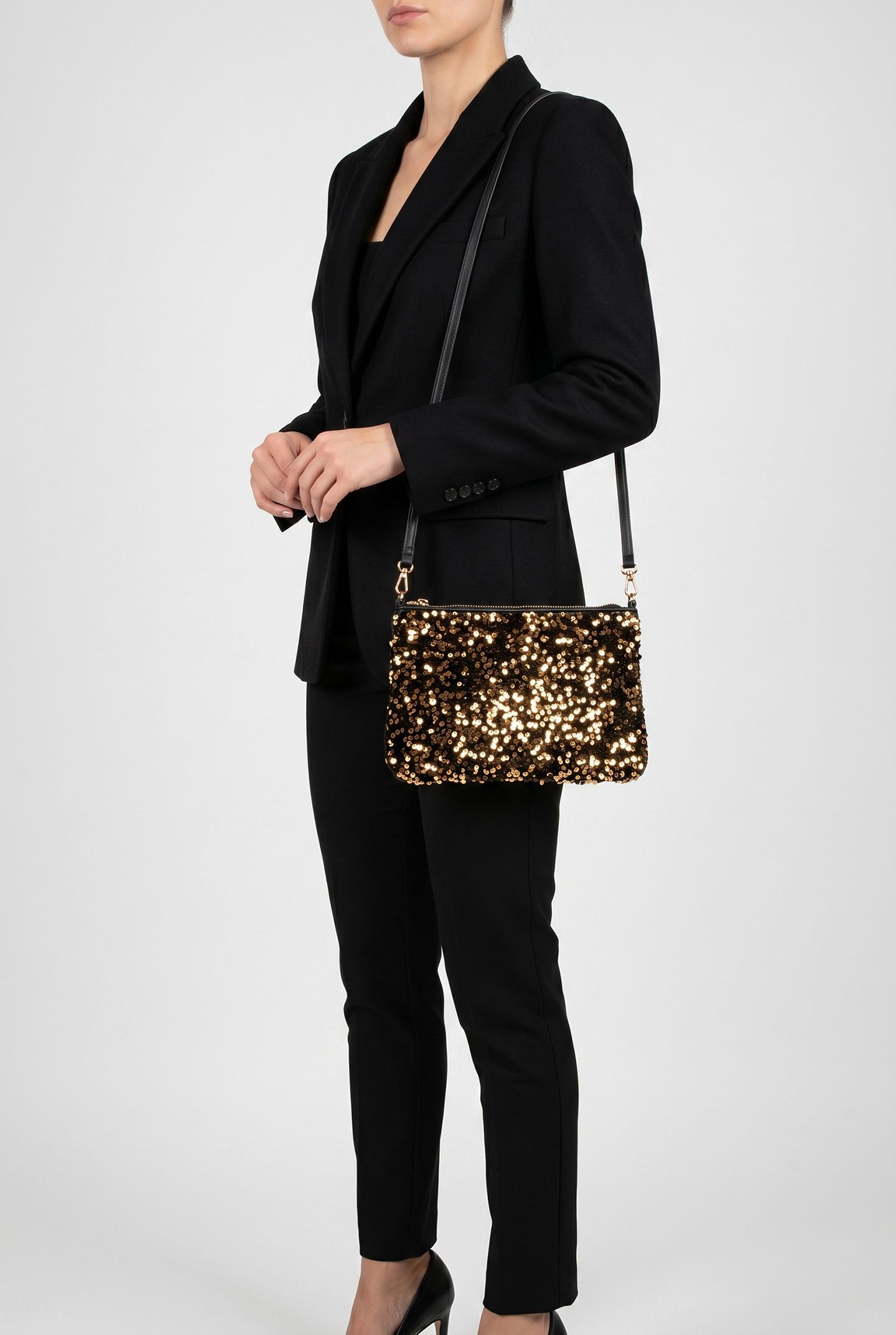 BEST CROSSBODY PAILLETTES GOLDEN/NOIR 1