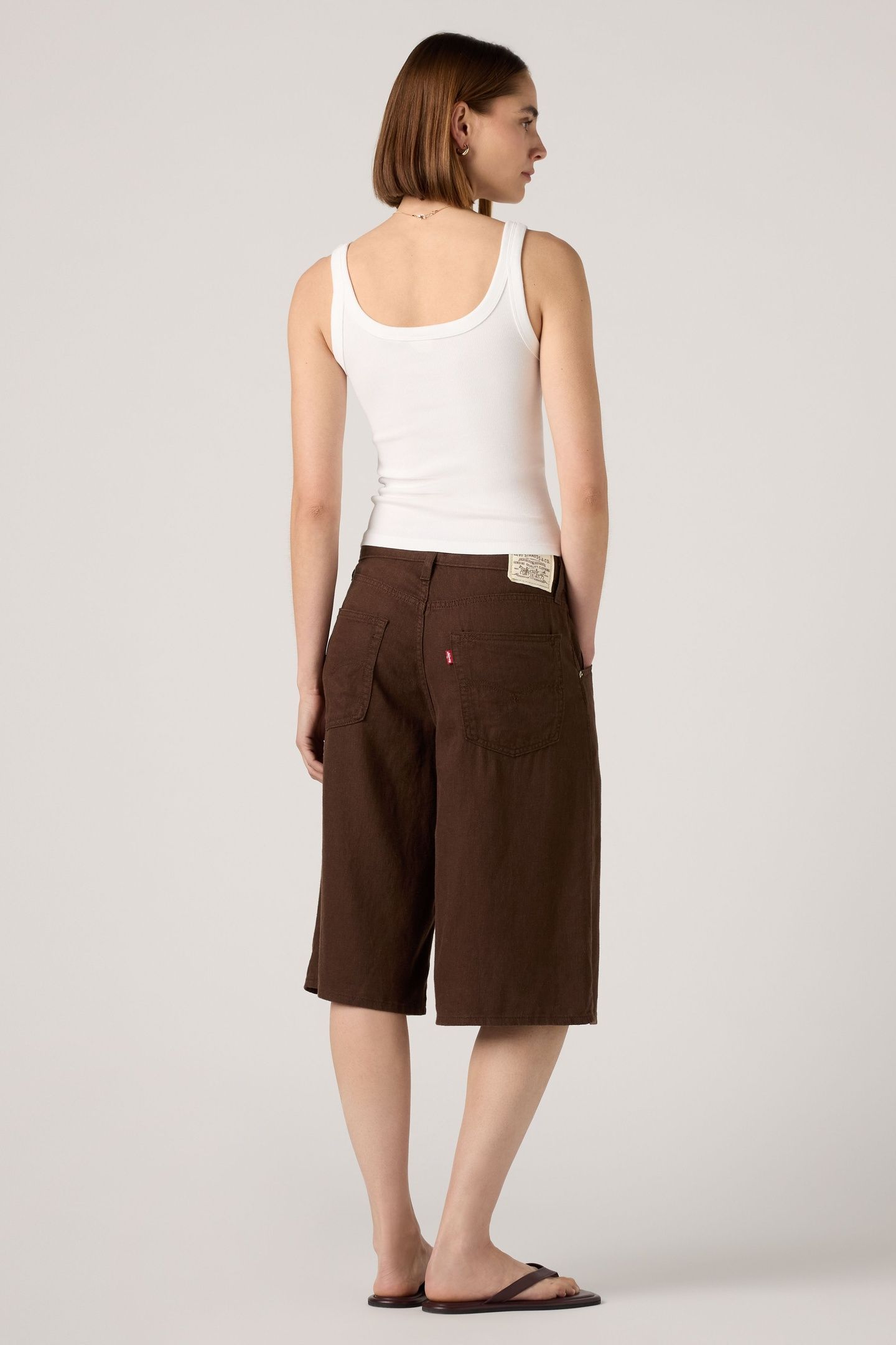 SUPER BAGGY LONG LINEN SHORTS 4