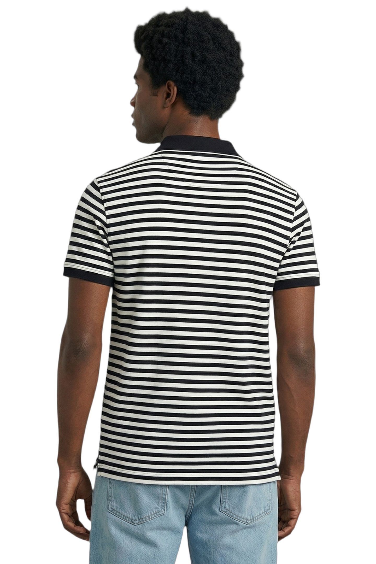 PIQUE STRIPE POLO OFF WHITE 2