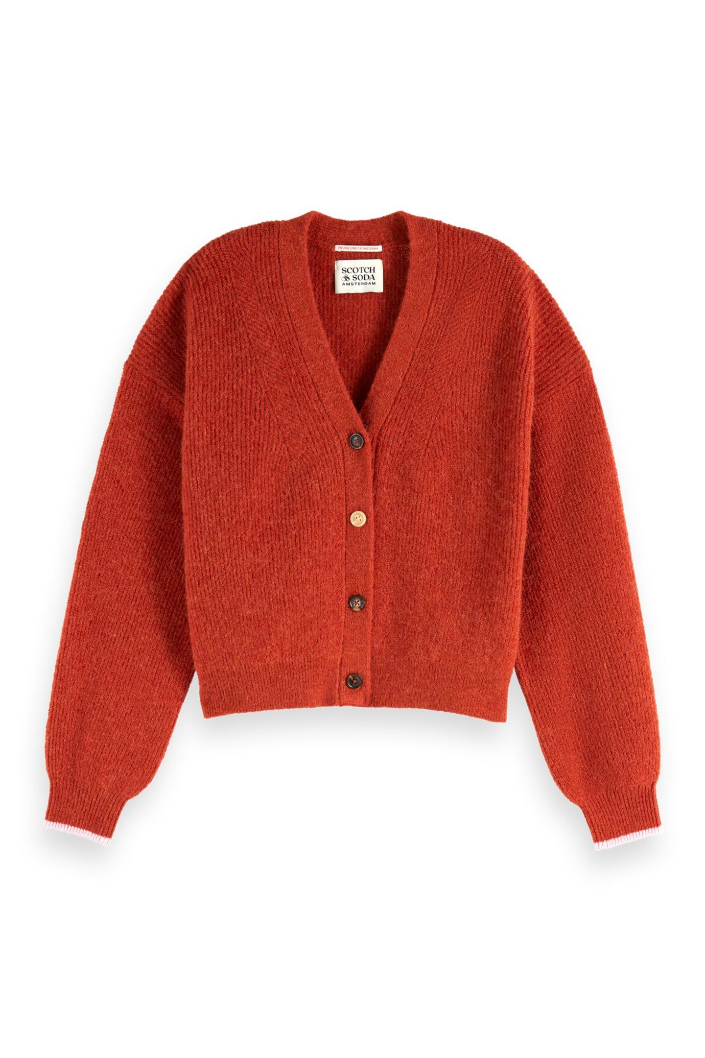FUZZY RELAXED CARDIGAN KETCHUP 4