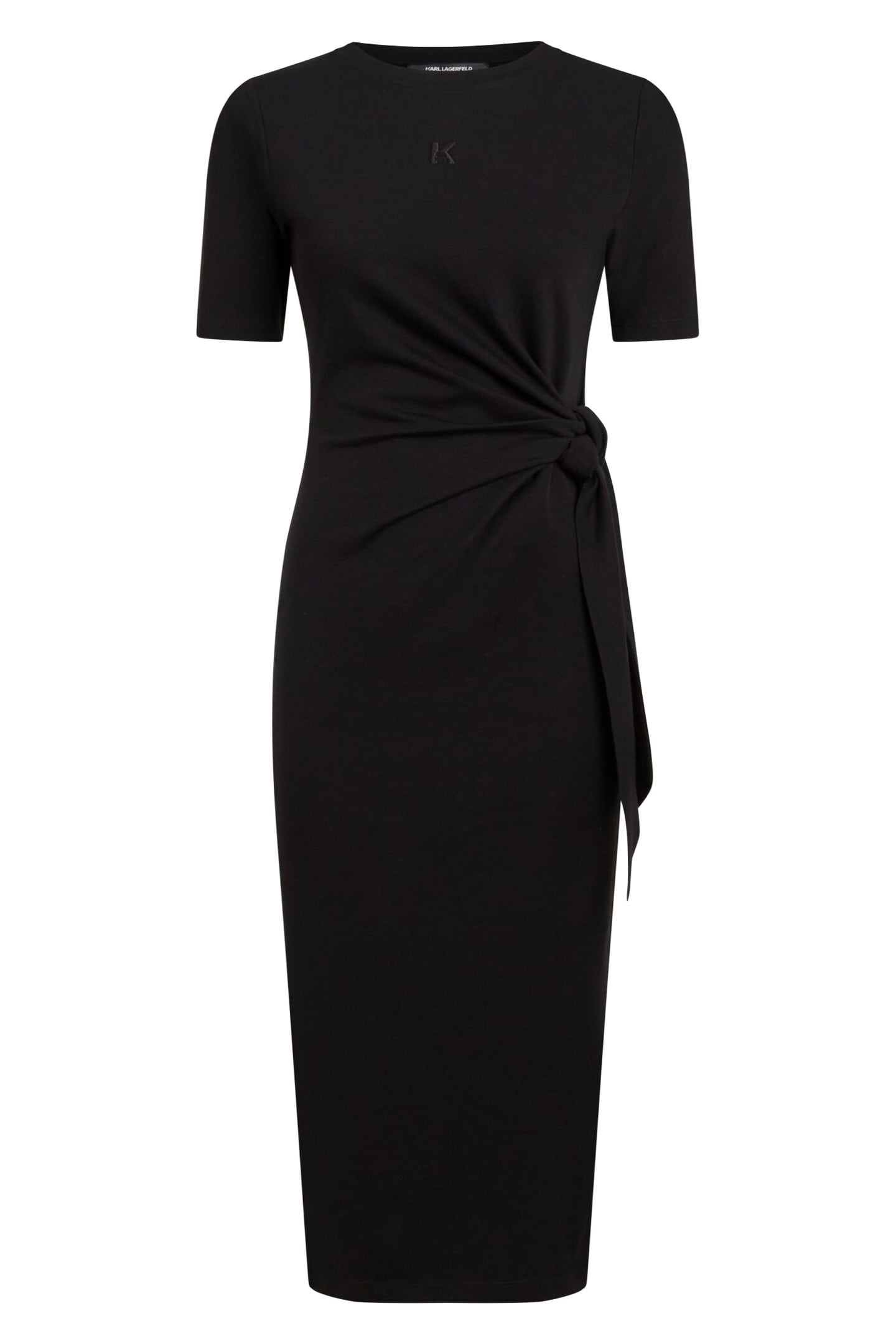 JERSEY TIE MIDI DRESS BLACK 1