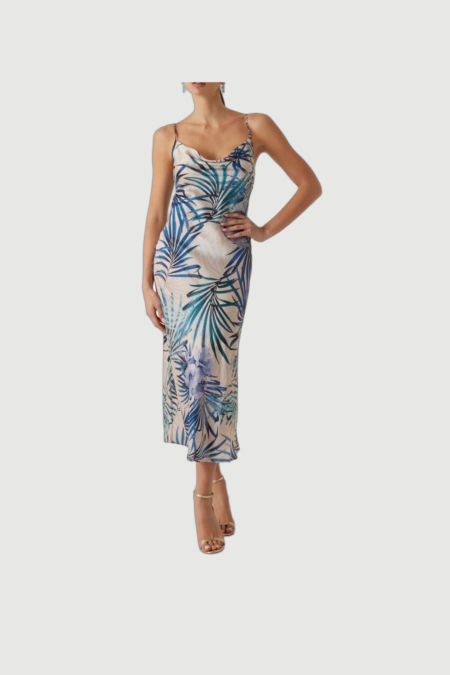 GUESS ECO NEW AKILINA DRESS FIJI PALM PRINT 2