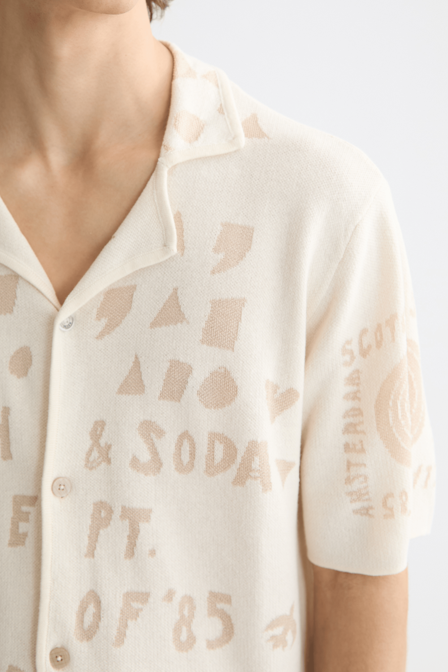 JACQUARD KNITTED SHIRT EGGNOG 9