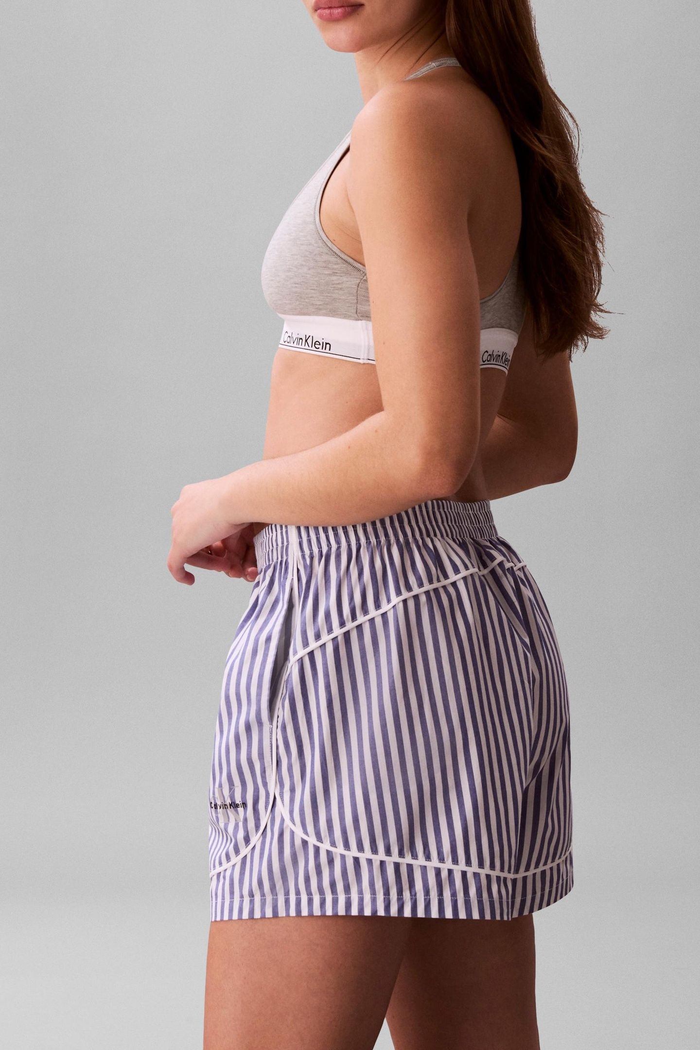 GRAPHIC POPLIN SLEEP BOTTOM PENNY STRIPE BLUE RIVER FOG 4