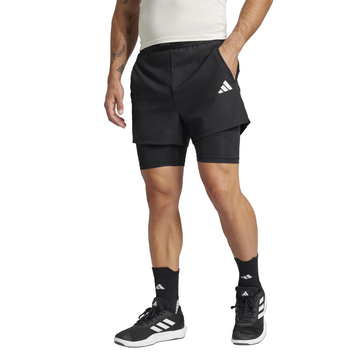 UNISEX PERFORMANCE GYM+ 2IN1 SHORTS BLACK 1