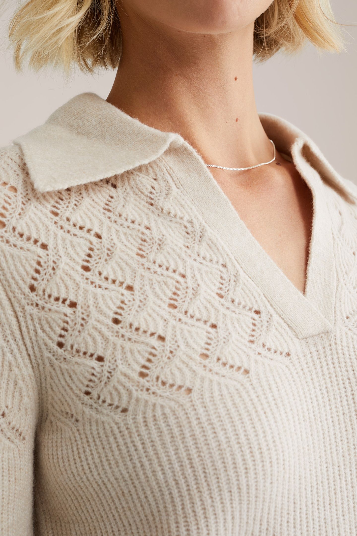 KNITTED PULLOVER BEIGE 5