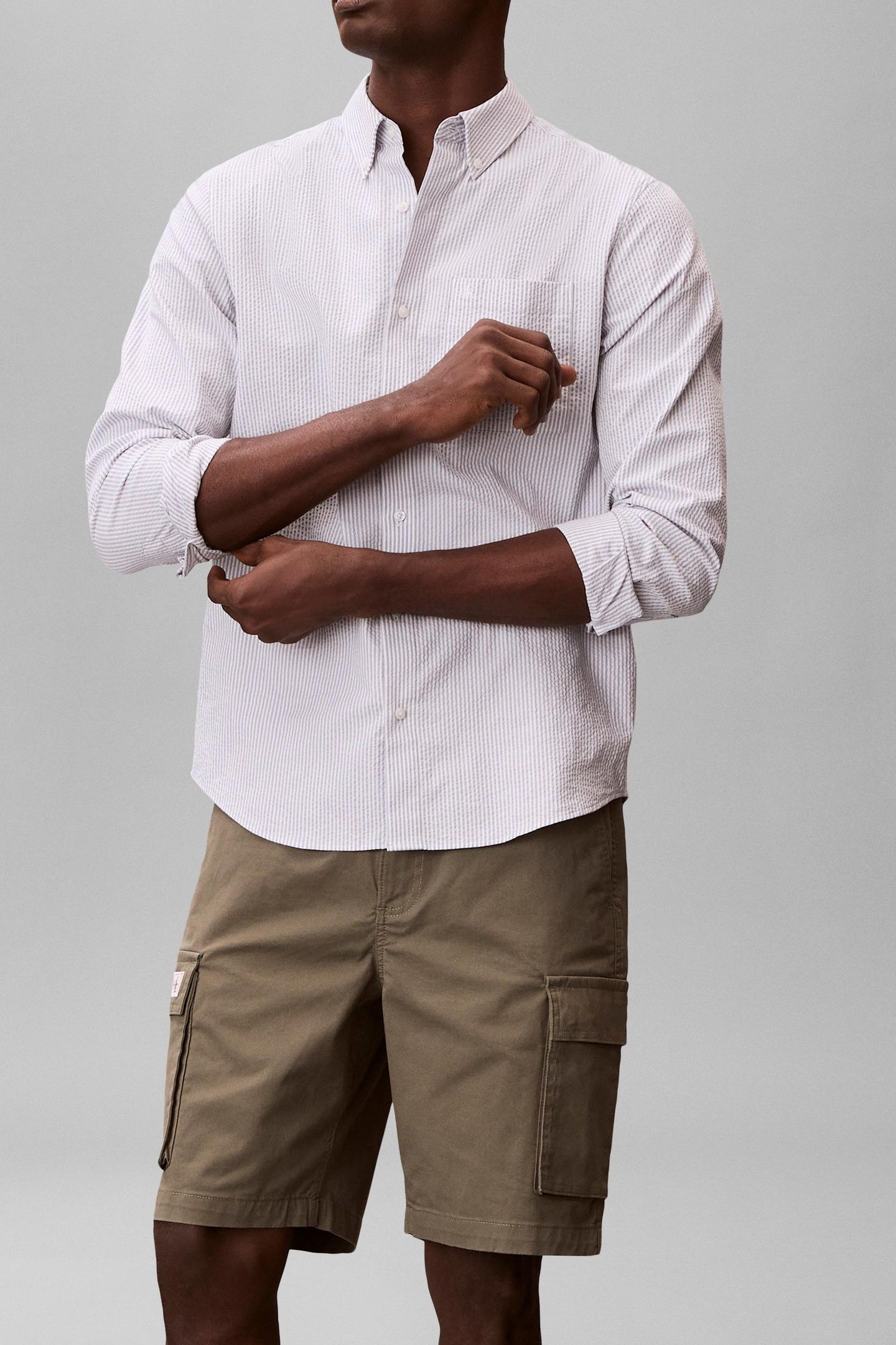 STRAIGHT COMFORT COTTON SHORTS DUSTY OLIVE 2