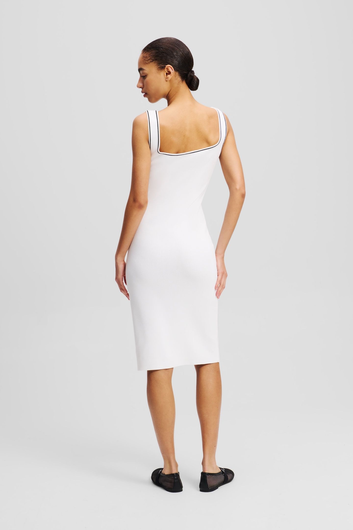 KNIT BODYCON DRESS WHITE 3