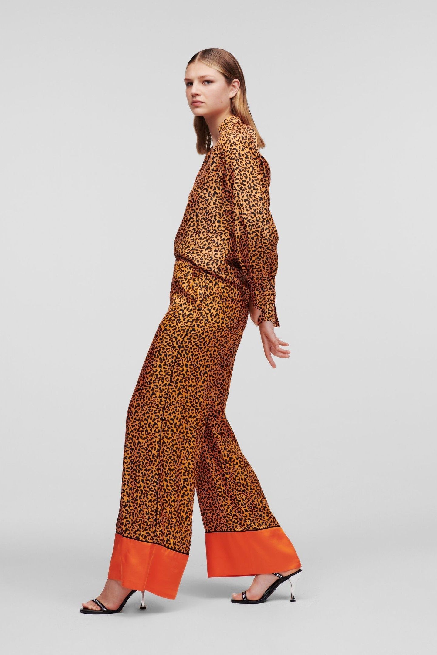 LEO PRINTED WIDELEG PANTS KARL LEOPARD ORANGE 6