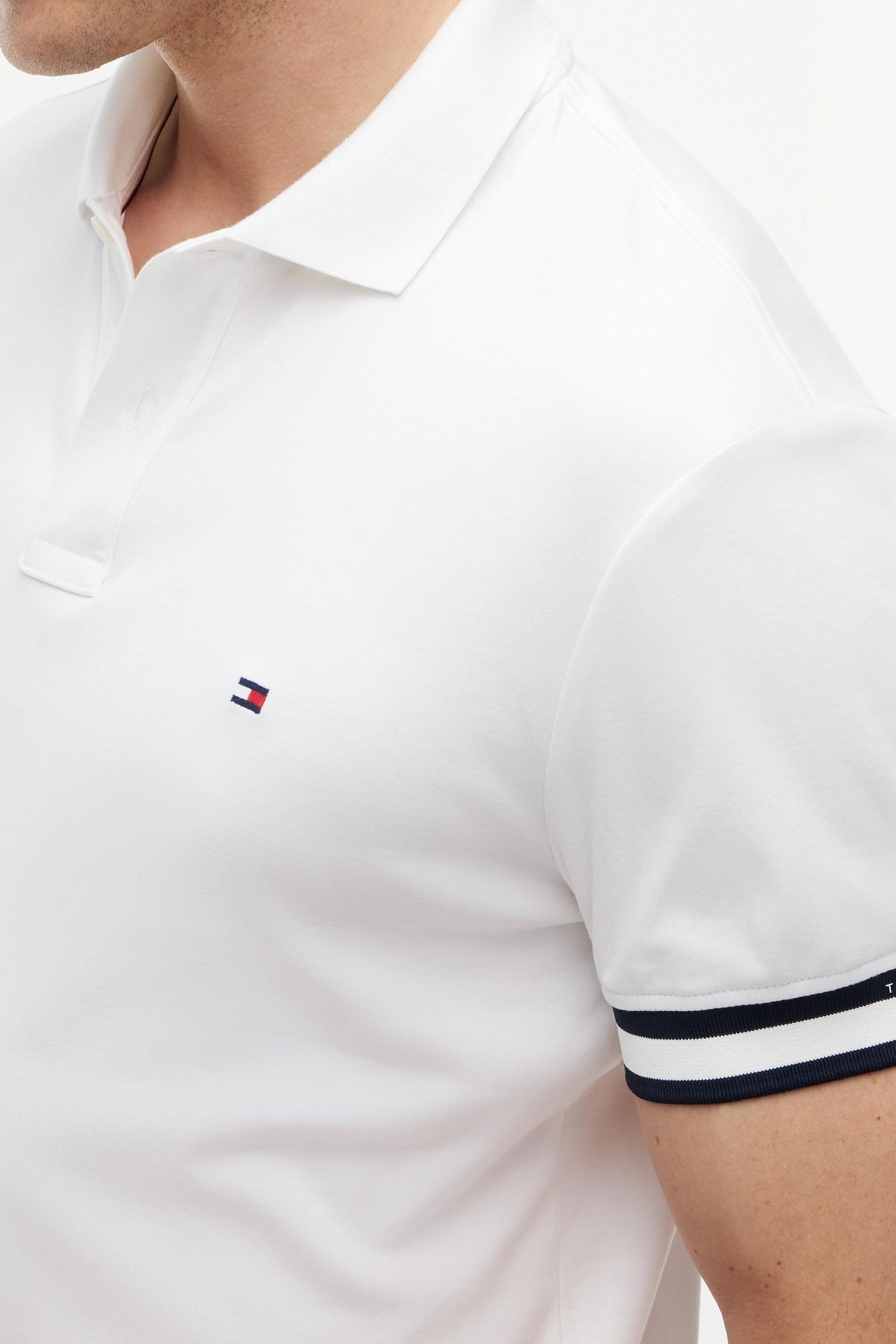 RWB CUFF LIQUID COTTON POLO WHITE 5