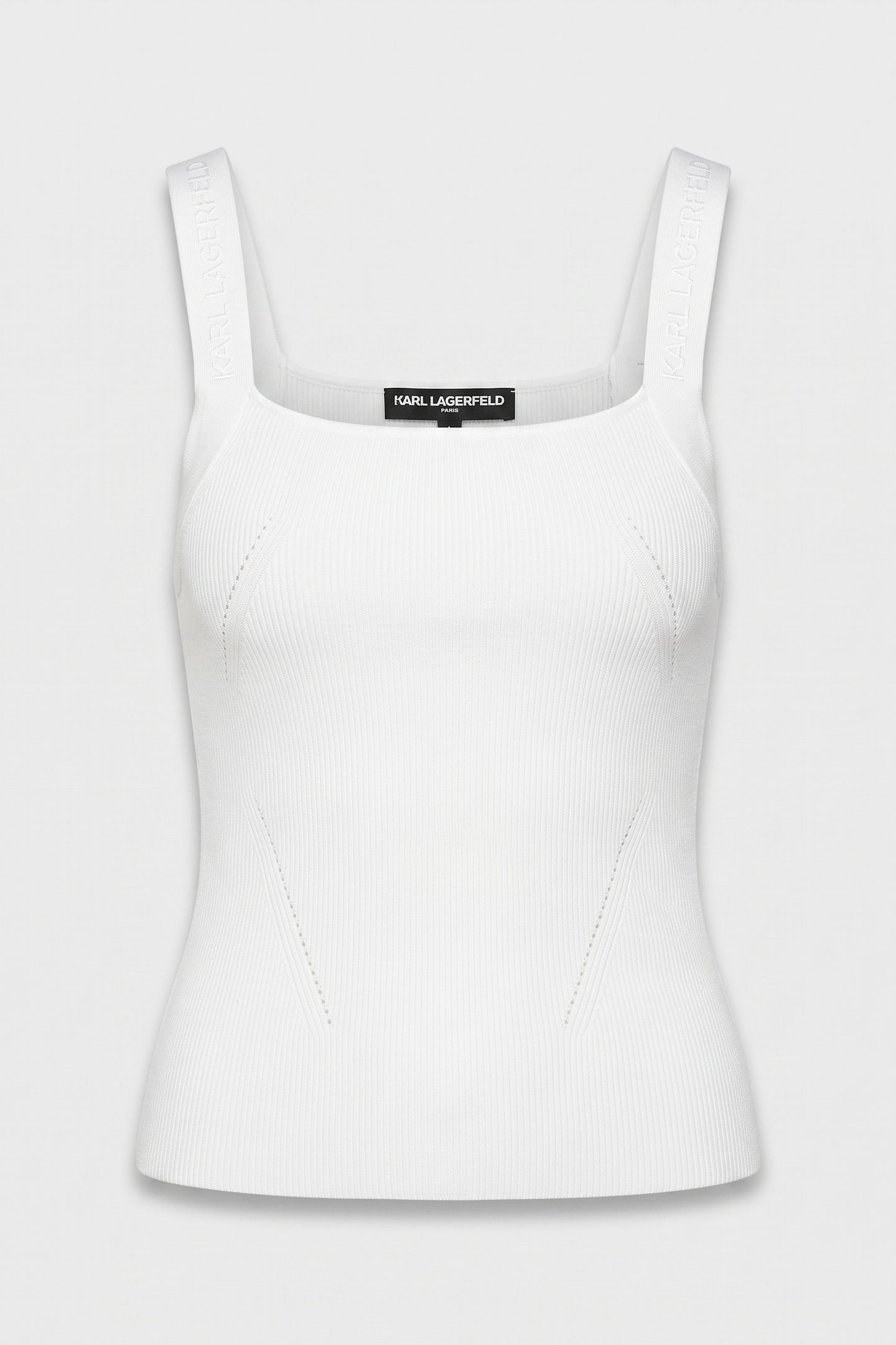 LOGO STRAP KNIT SINGLET OFF WHITE 3