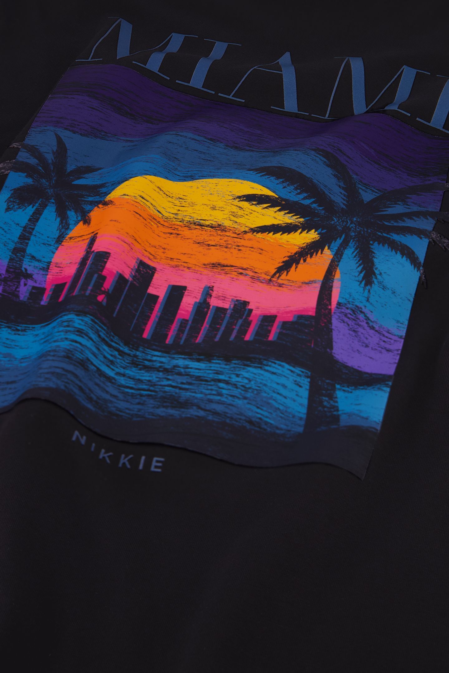 SUNSET DRAWING T-DRESS BLACK 5