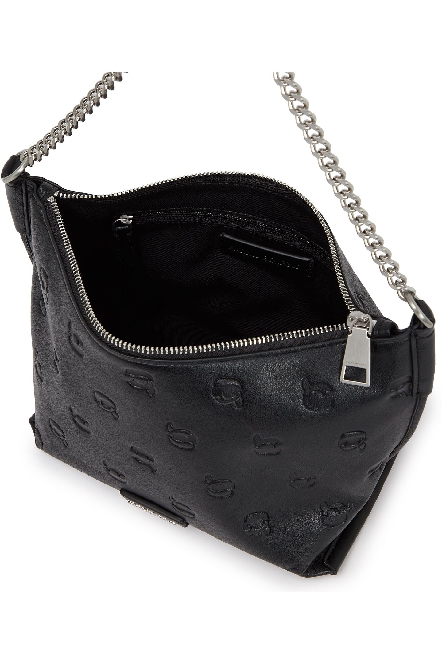 IKON MONOGRAM ZIP SHOULDER BAG AOP TONAL BLACK 4