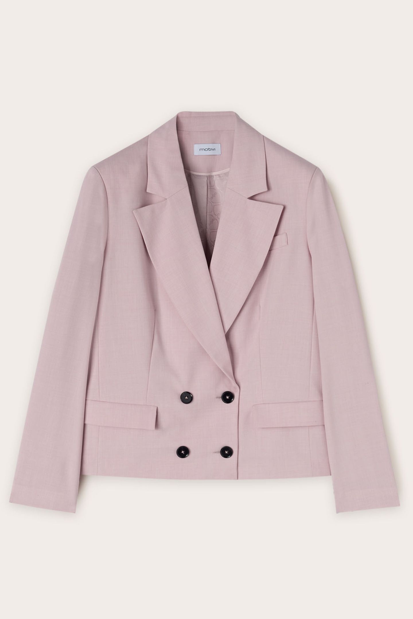 POLYVISCOSE DOUBLE-BREASTED JACKET PINK 4