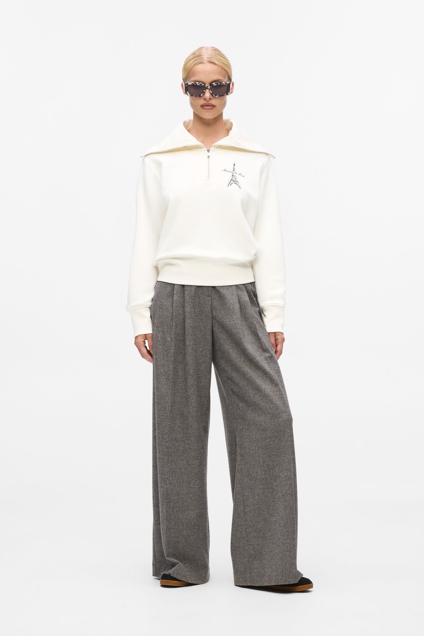 PARIS SKETCH EIFFEL HALF ZIP CANNOLI CREAM 1