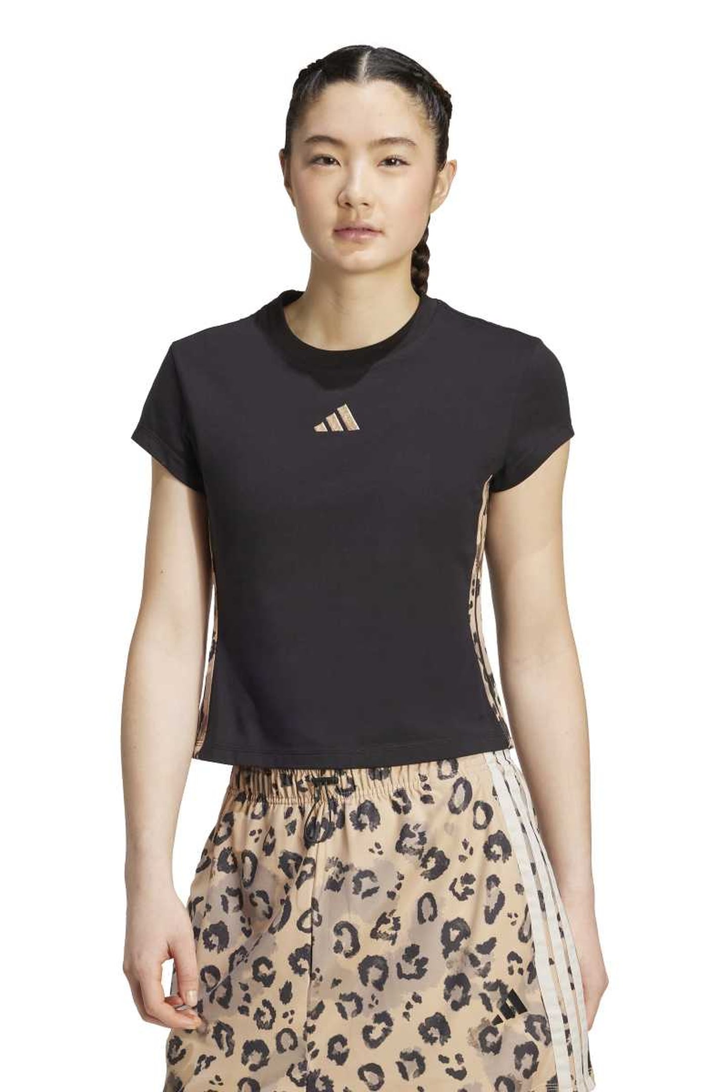 SPORTSWEAR ANIMAL PRINT 3-STRIPES TEE BLACK 1