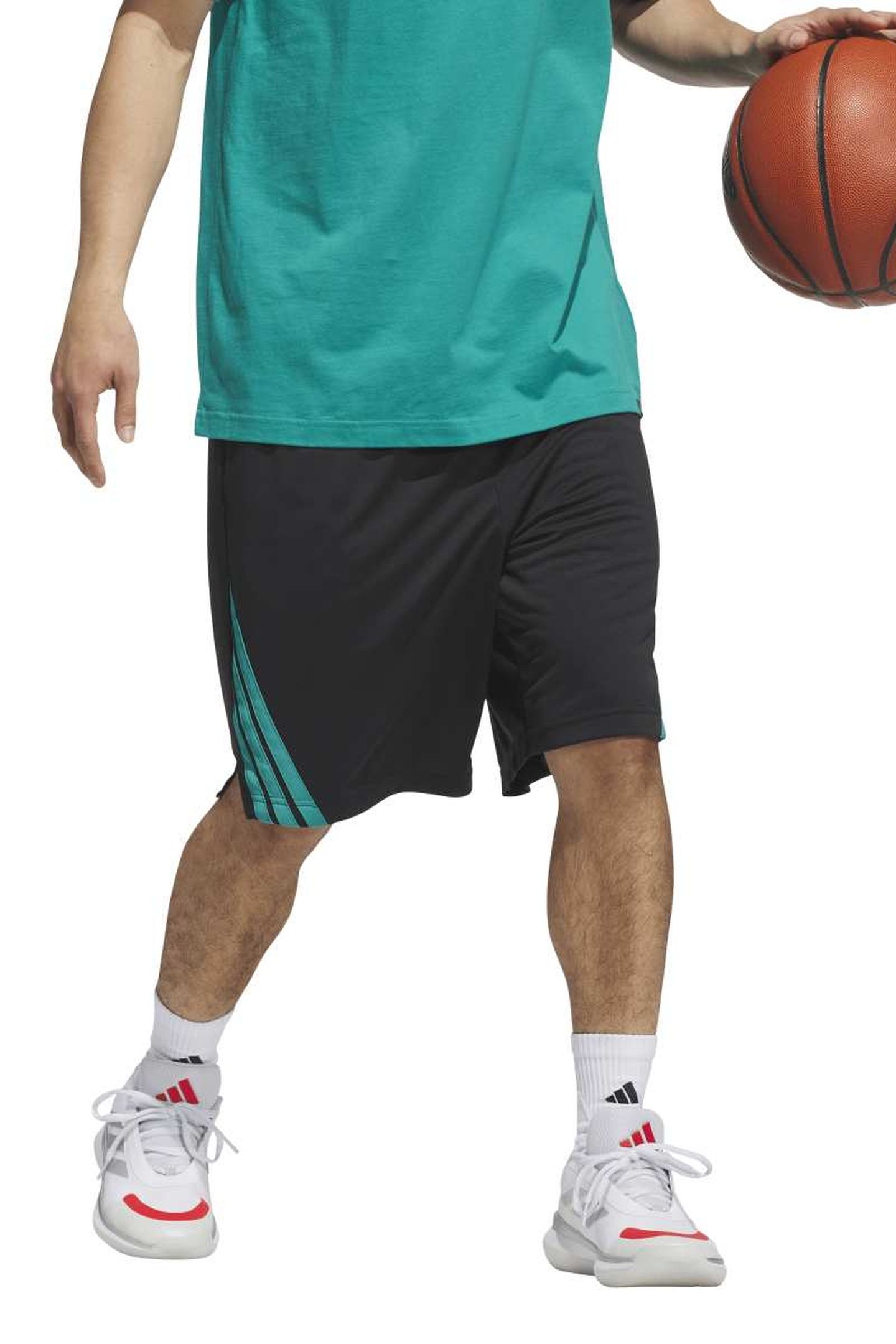 UNISEX PERFORMANCE LEGENDS 3-STRIPES BASKETBALL SHORTS BLACK 2