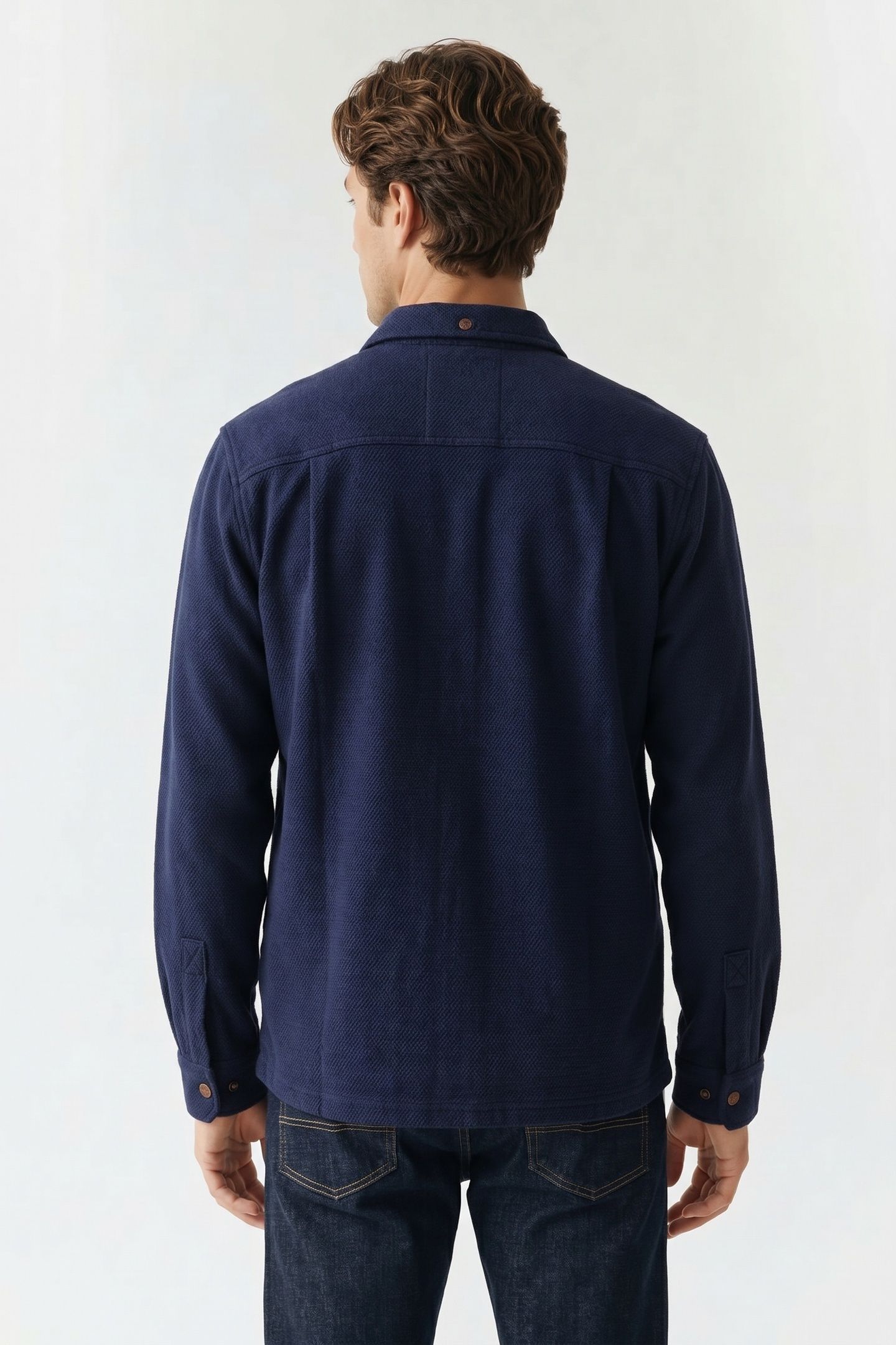 CORDUROY COLLAR UTILITY OVERSHIRT PEACOAT 2