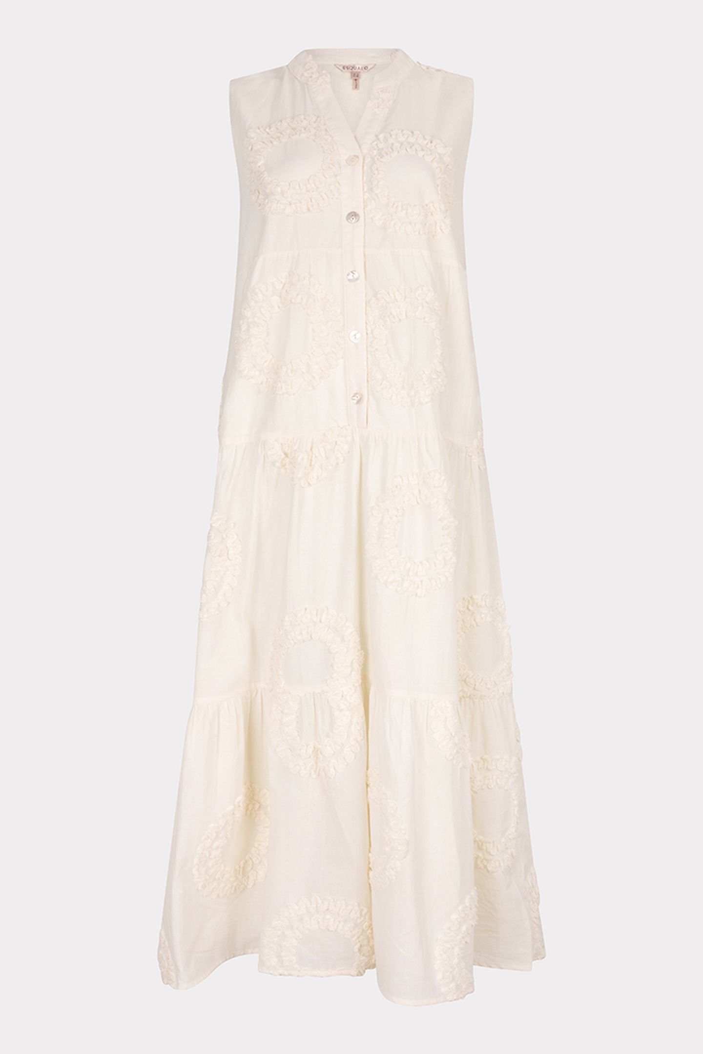 DRESS SLV/LSS 3D CIRCLED EMBROIDERY OFF WHITE 4