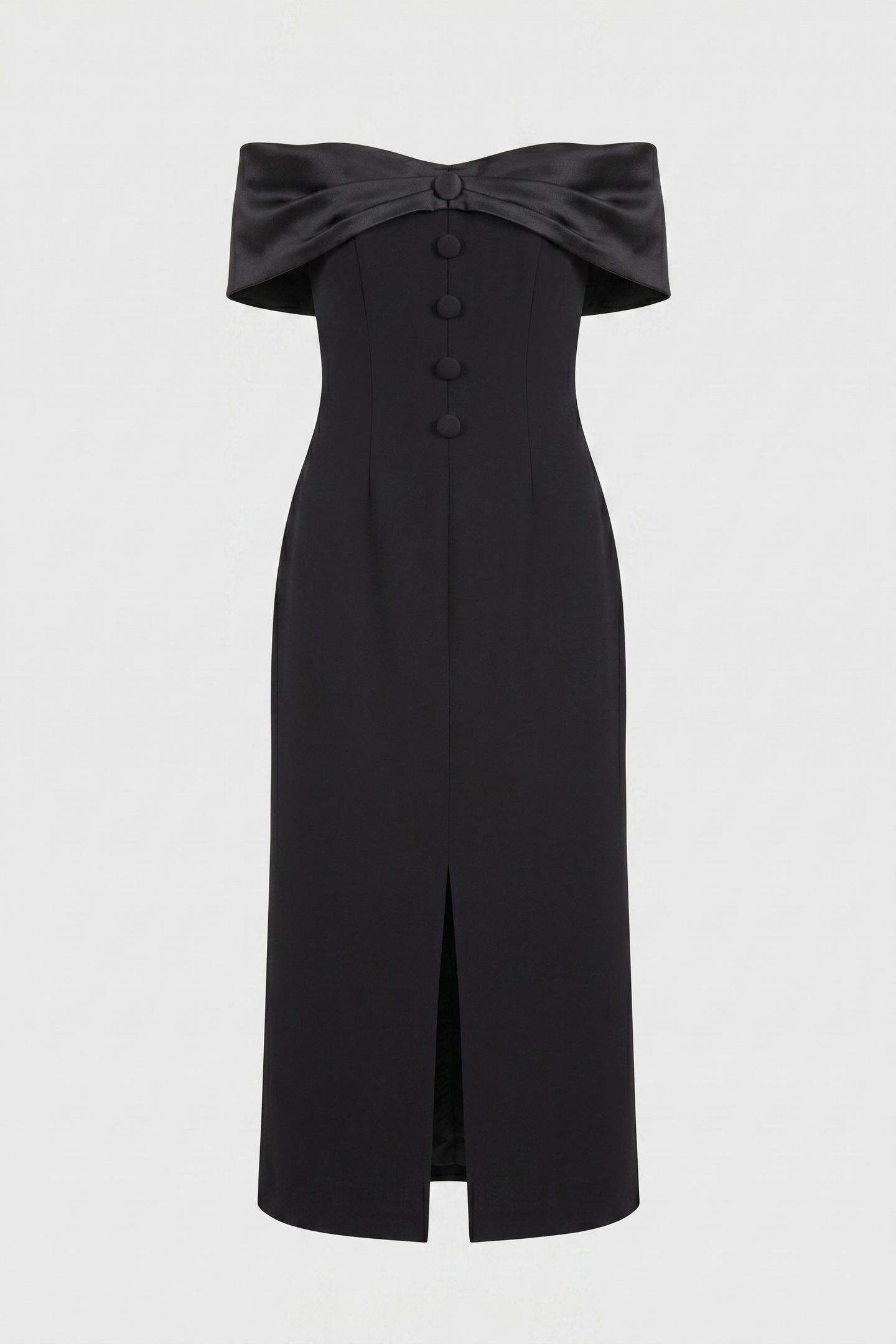 BOW MIDI DRESS BLACK 6