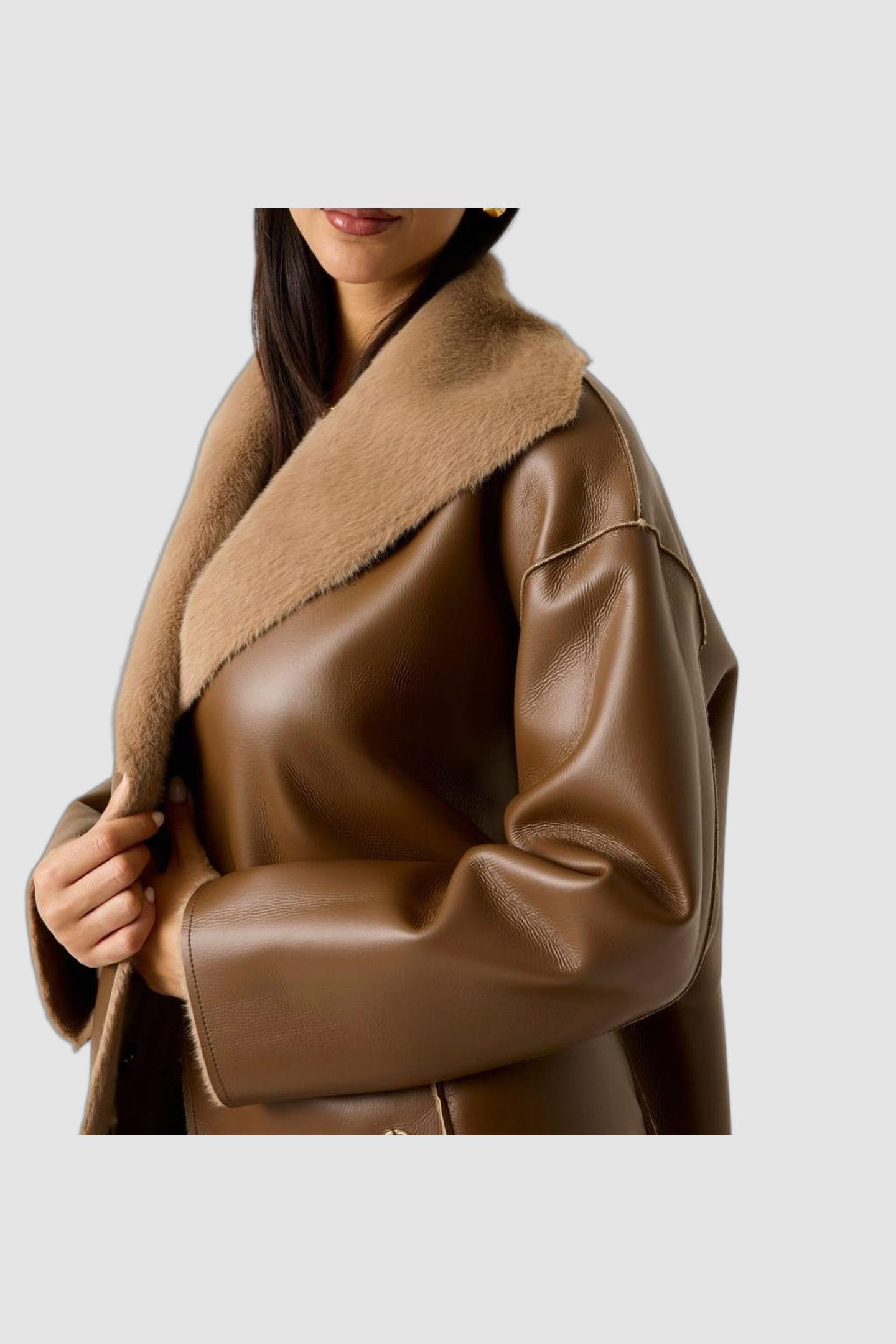 INES REVERSIBLE FAUX SILK TAUPE MULTI 10