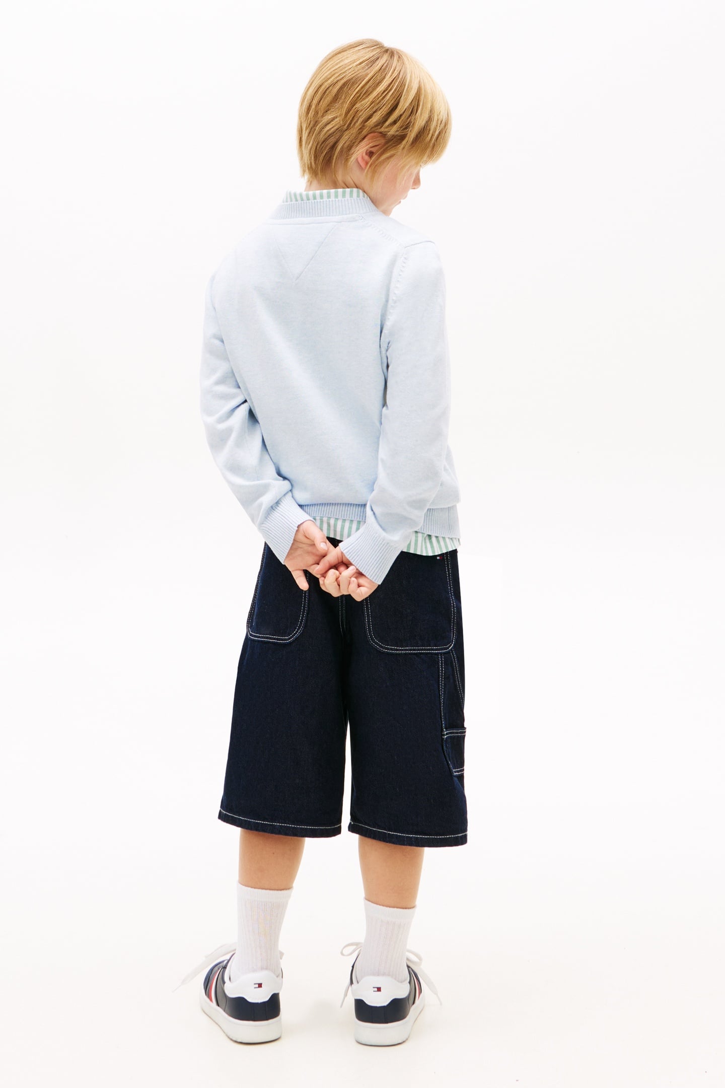 BOYS CREW NECK SWEATER LS SWEET BLUE HEATHER 3
