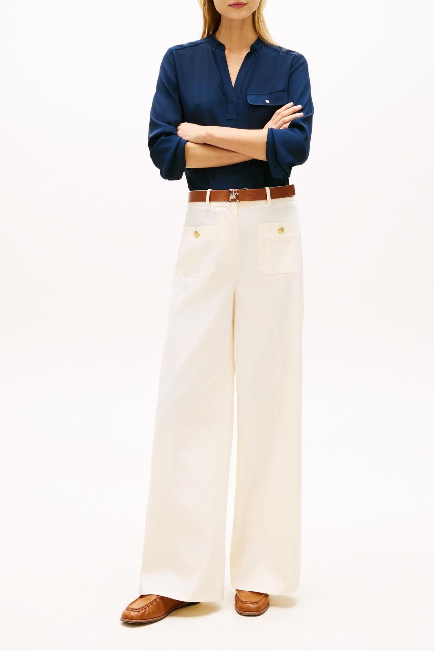PREPPY COTTON WIDE LEG PANTS CALICO 2