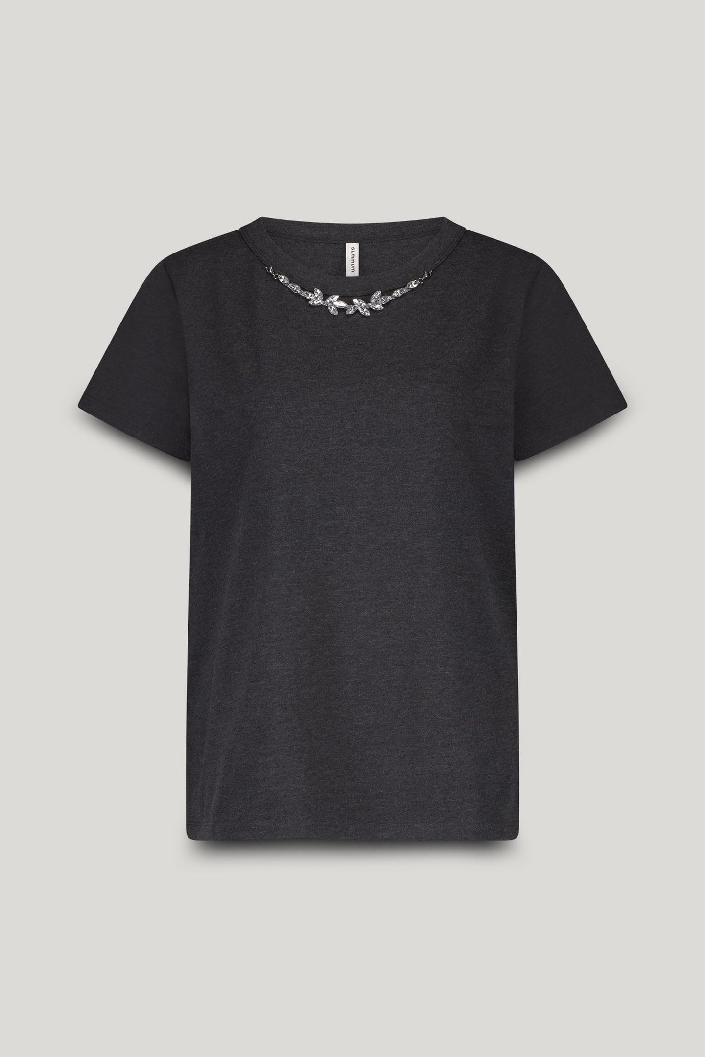 T-SHIRT MET NECKLACE DETAIL ANTHRACITE 4