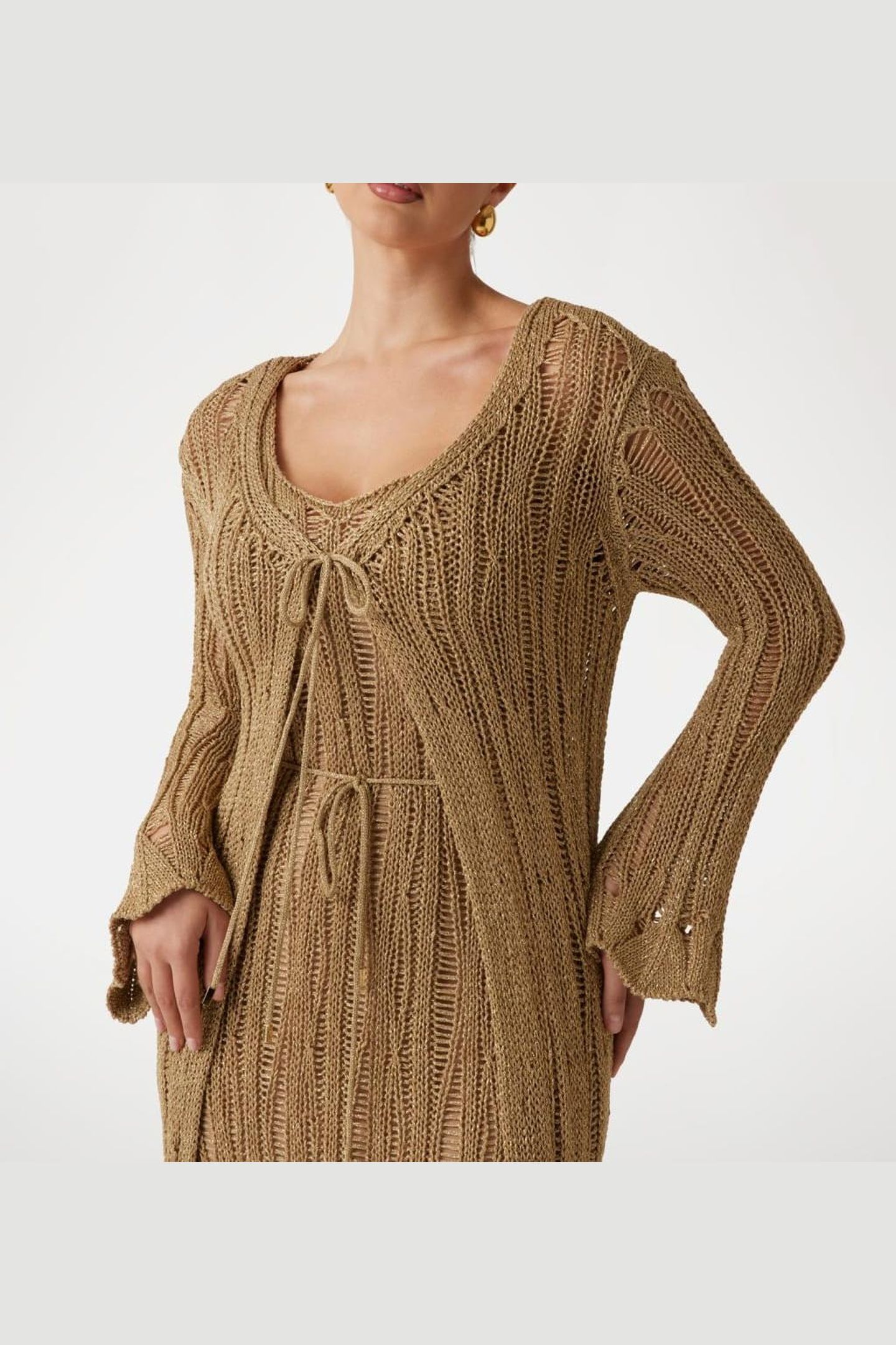 LUCKY LS LONG CARDI ANTIQUE GOLD MULTI 3