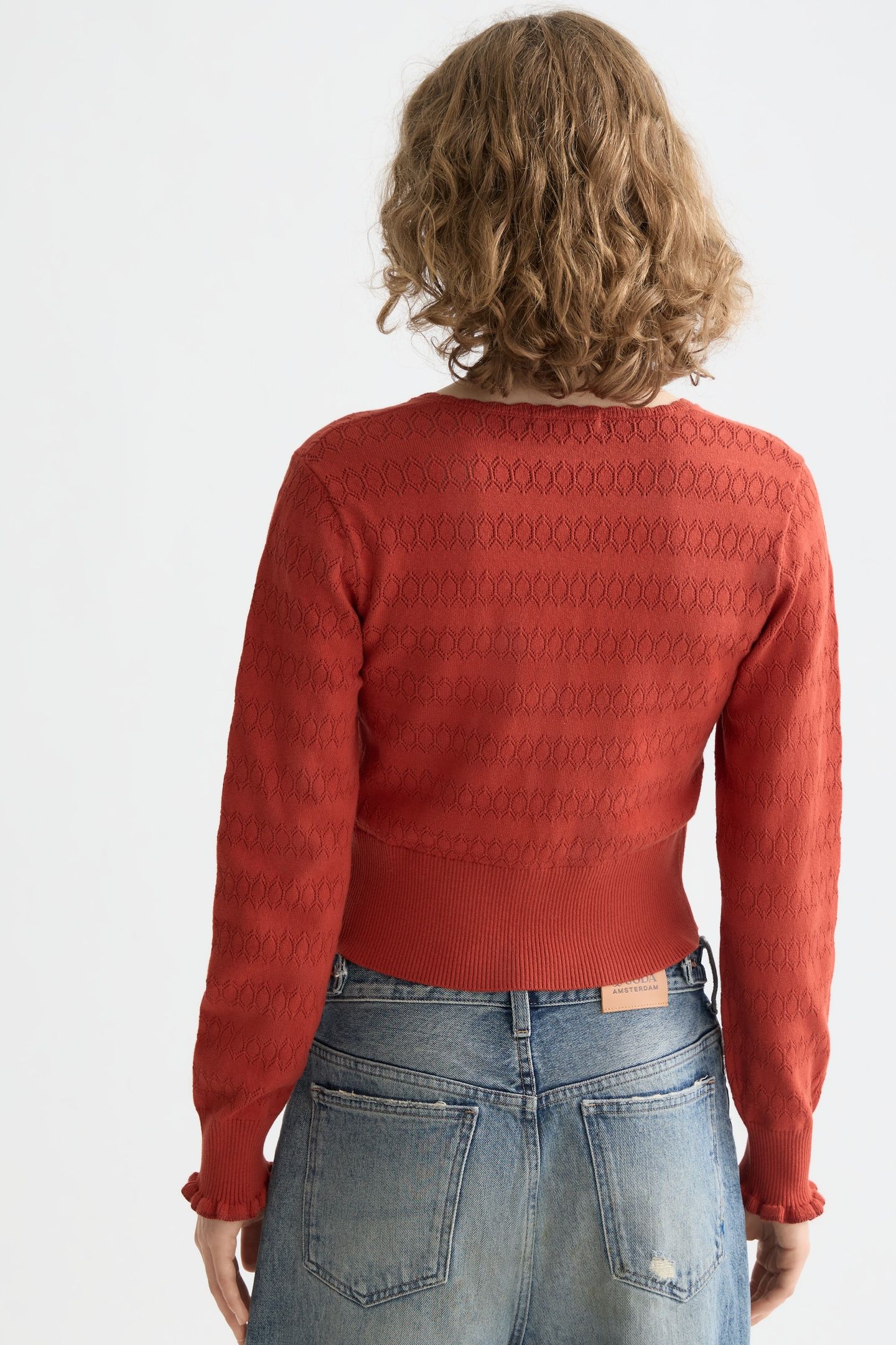 POINTELLE KNITTED CARDIGAN KETCHUP 3