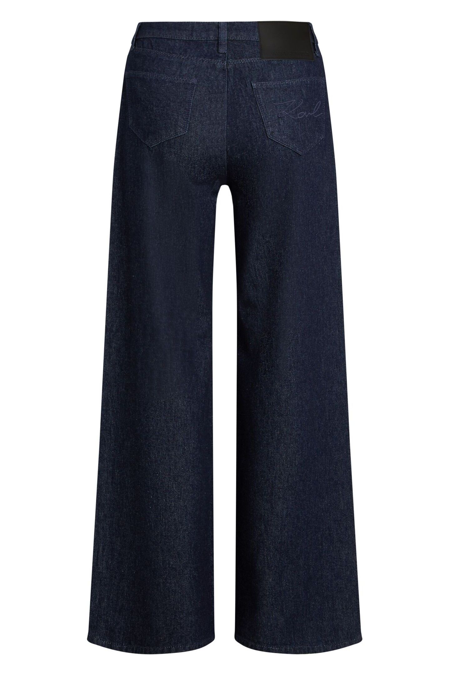 MID RISE WIDE LEG DENIM PANTS DARK BLUE 4