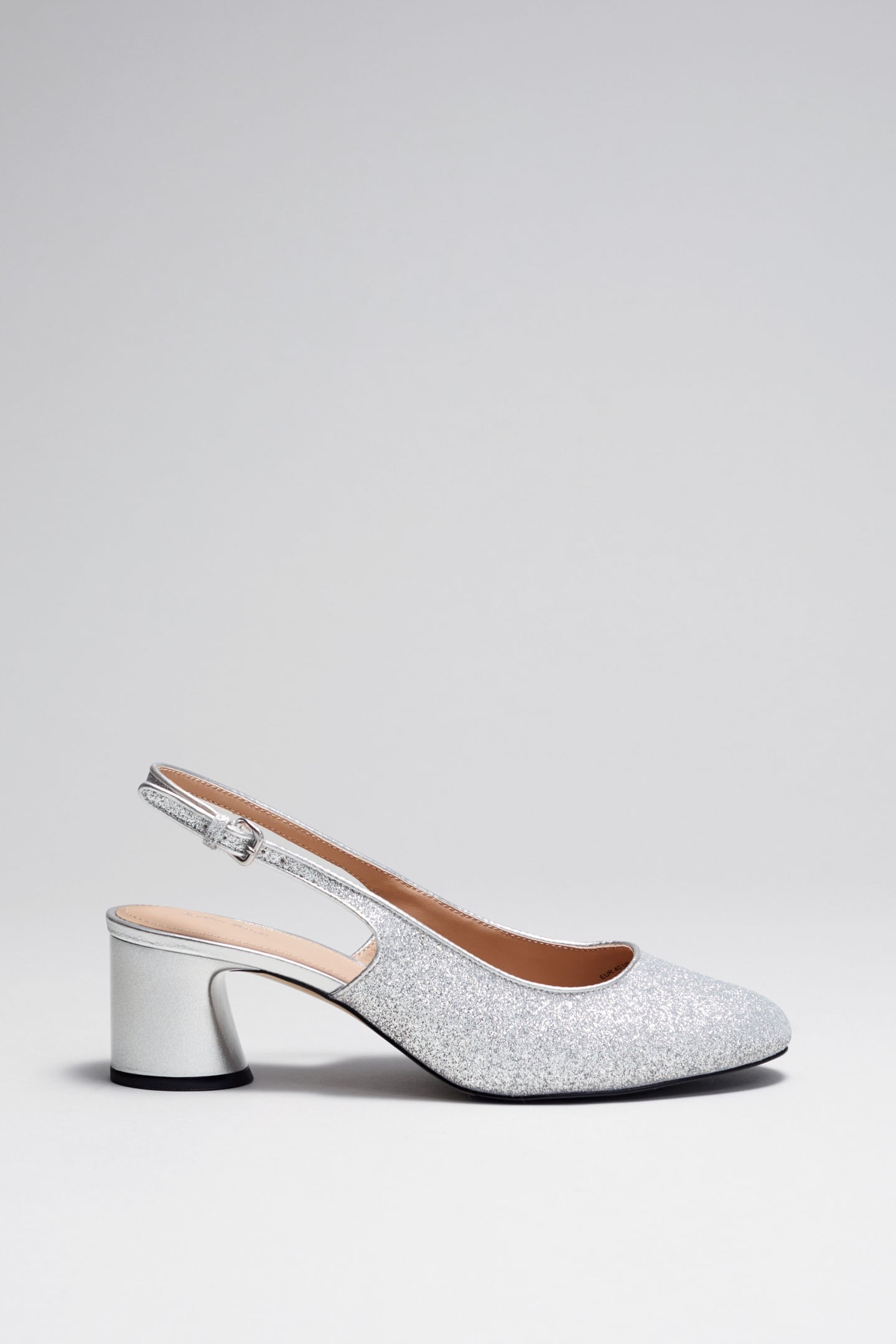 HASEL BLOCK HEEL PUMP SILVER 1