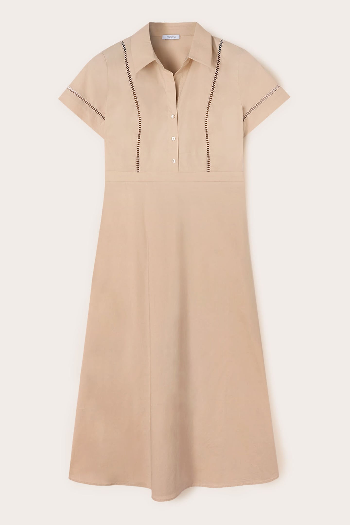 CHEMISIER DRESS WITH OPENWORK BEIGE 4