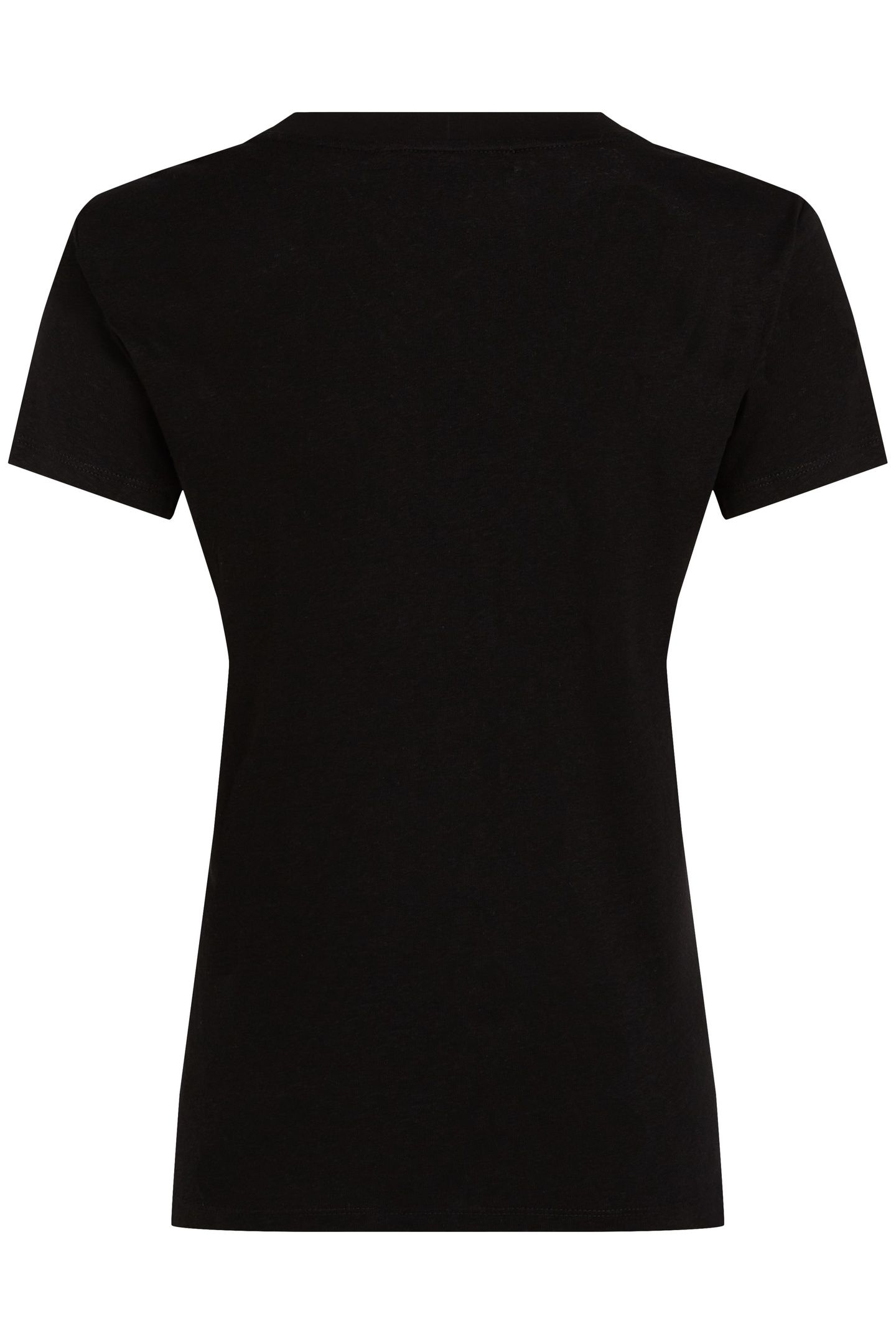 LINEN BLEND V-NECK T-SHIRT BLACK 6