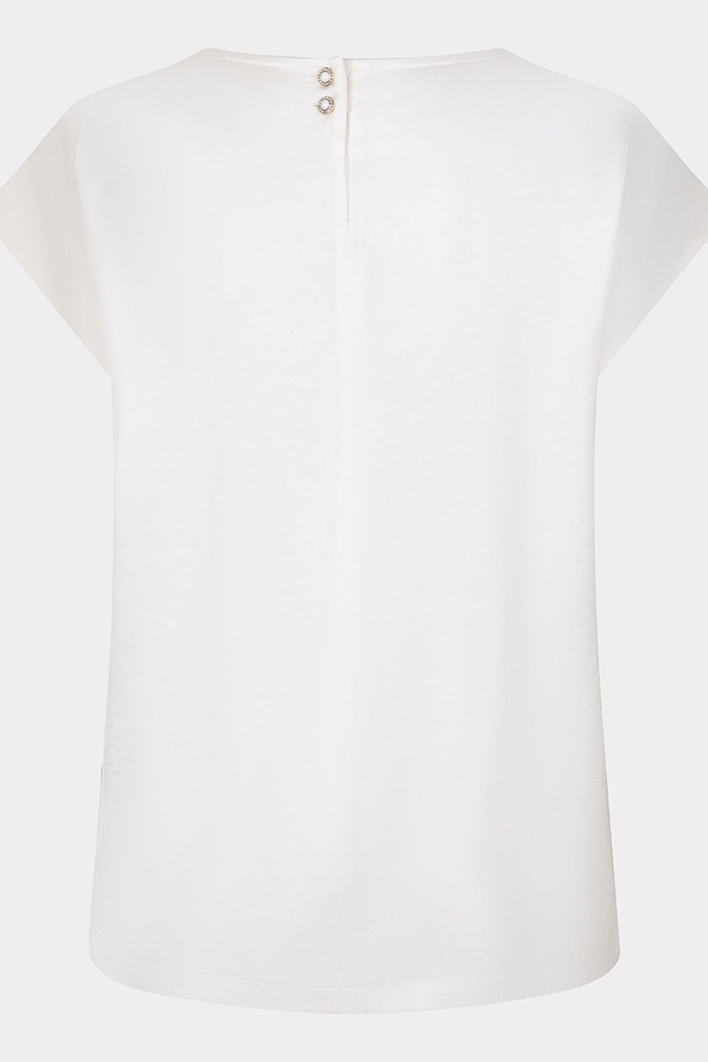 BLOUSE R-NECK SATIN LOOK OFF WHITE 6
