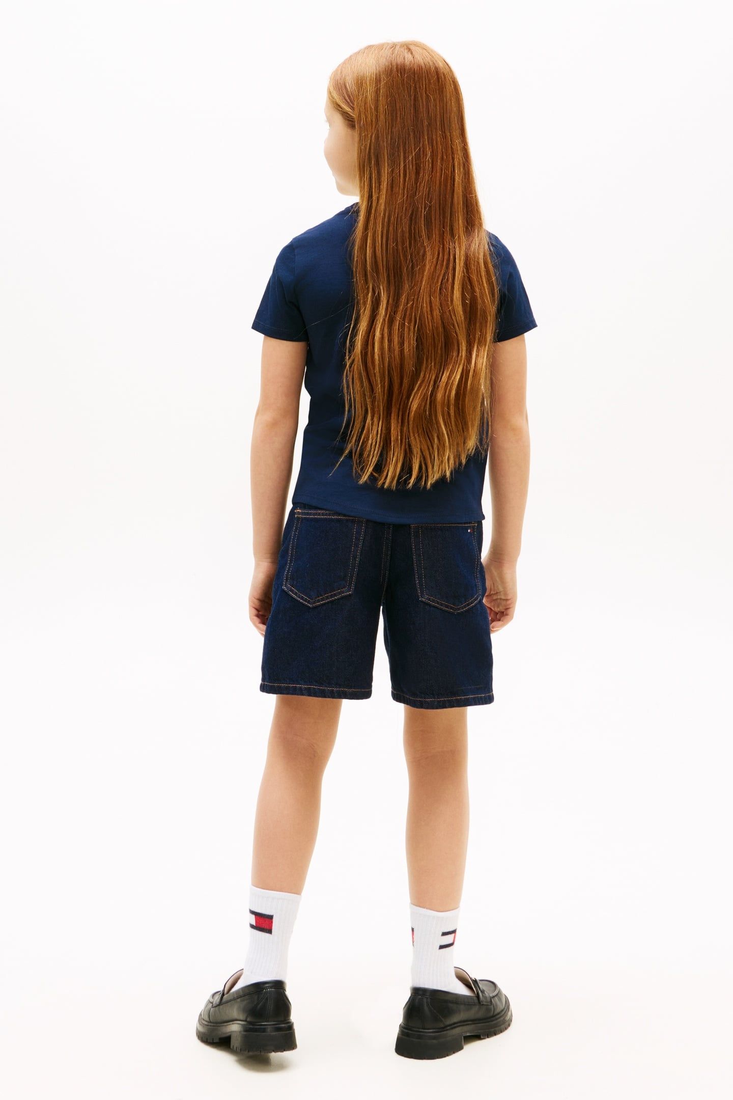 GIRLS TOMMY SCRIPT TEE SS DARK NIGHT NAVY 3