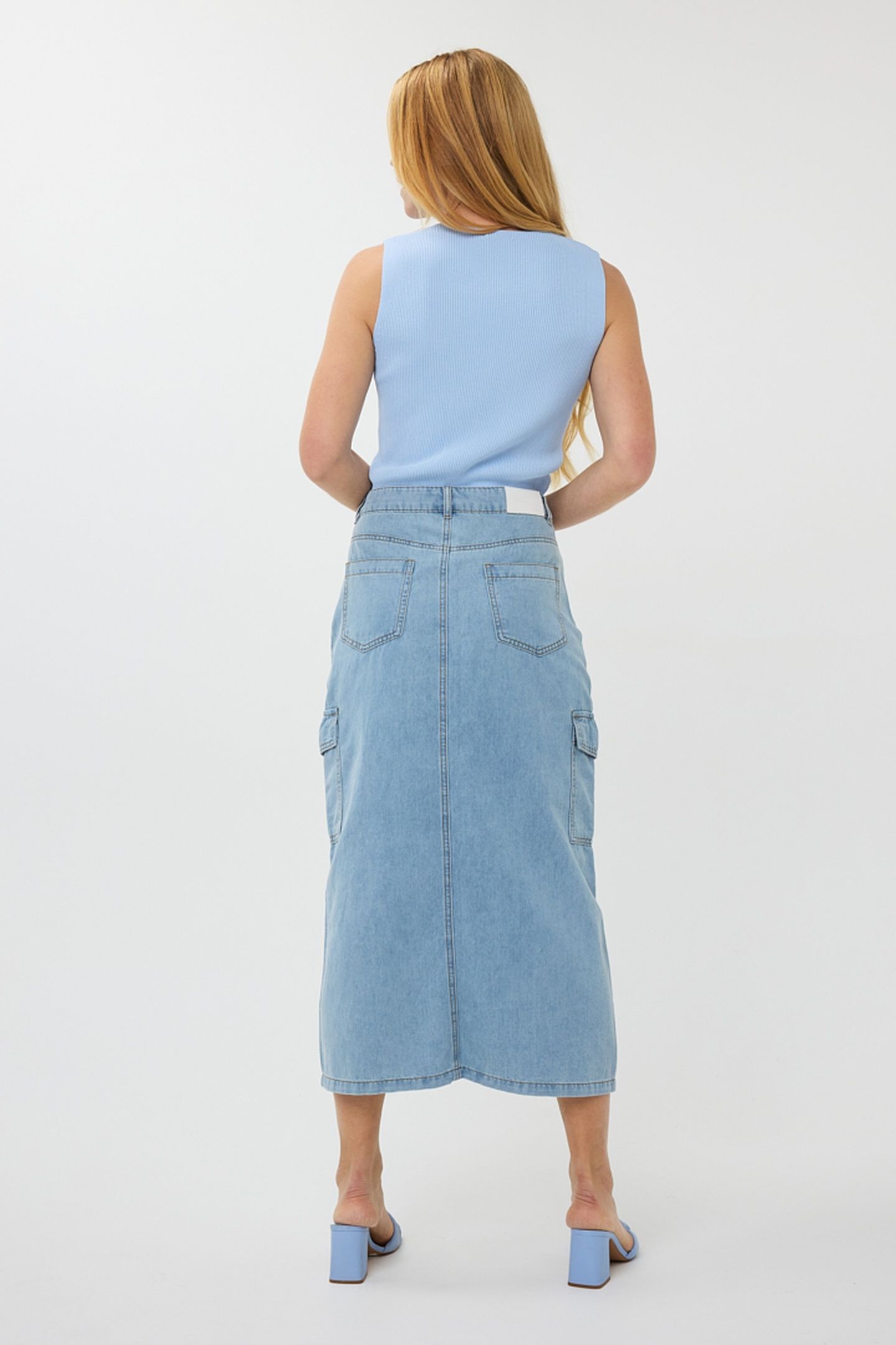 SKIRT CARGO MIDI JEANS BLUE 5