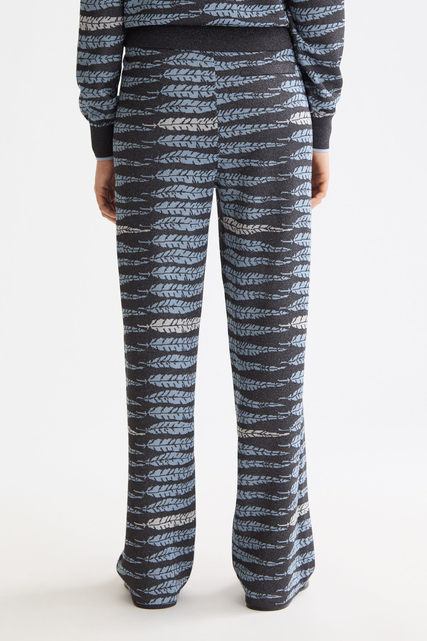 LUREX JACQUARD TROUSERS CHARCOAL ART 3