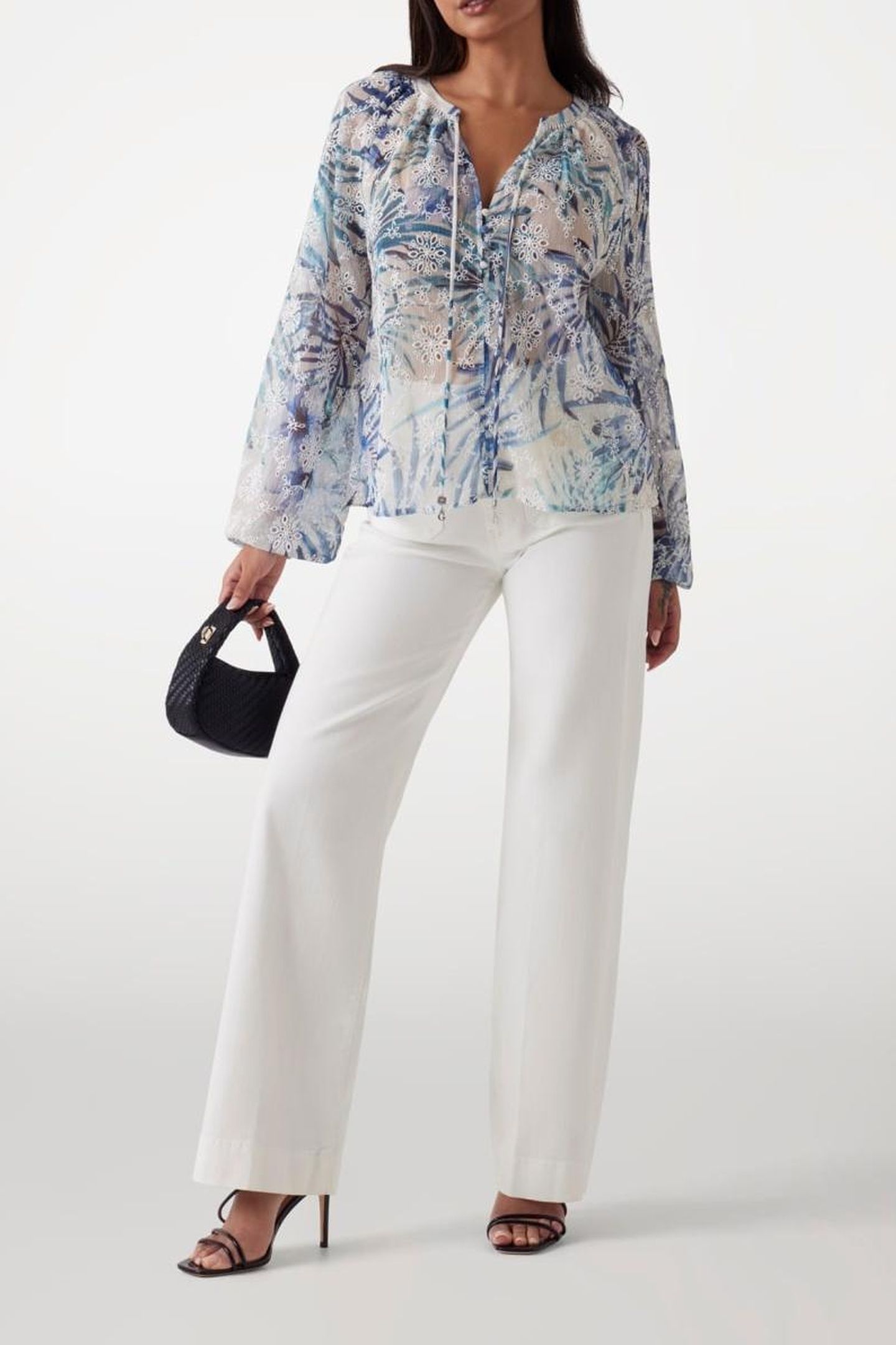 GUESS ECO LS DANIÈLE EMBRO TOP FIJI PALM PRINT 2