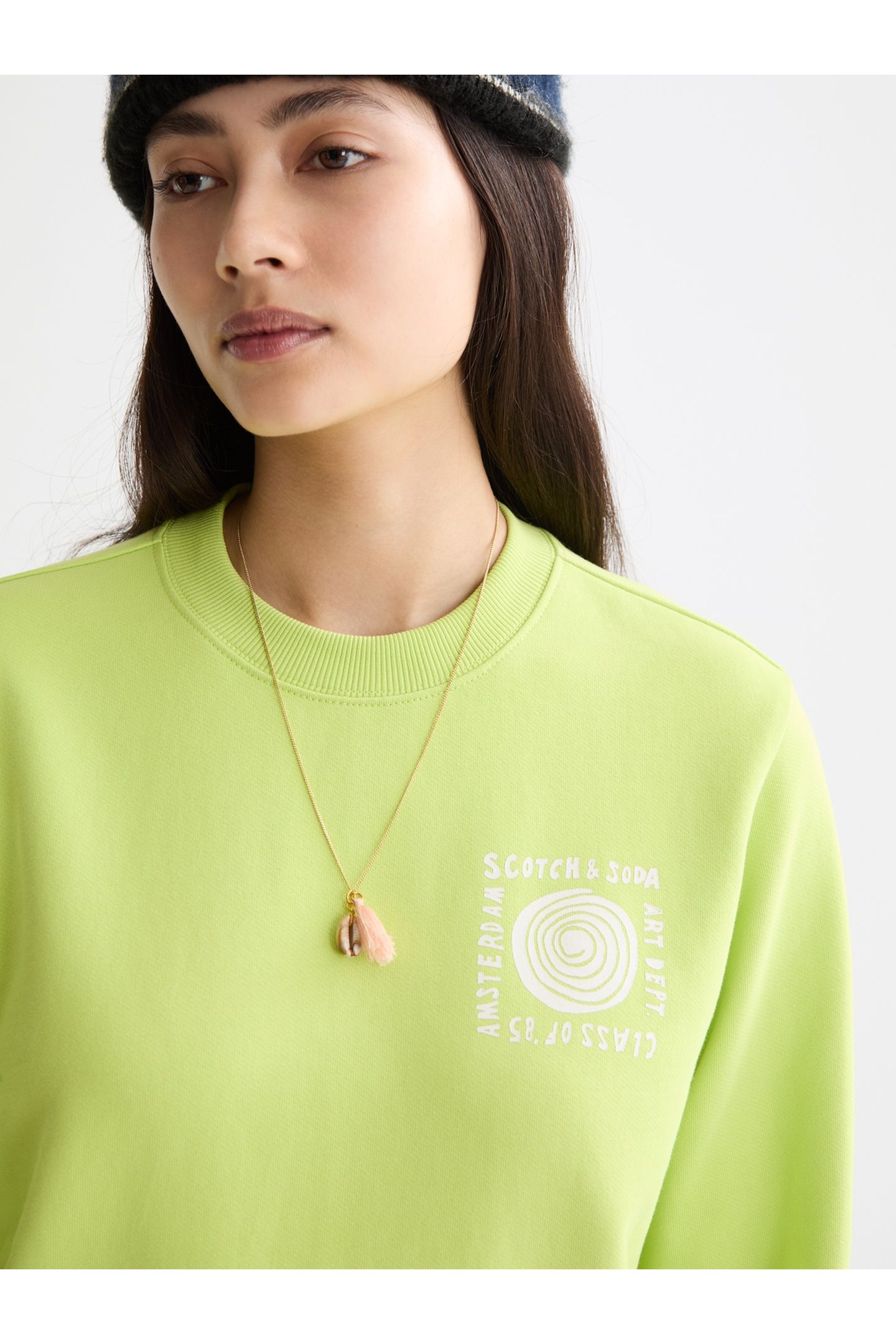 REGULAR FIT SWEATSHIRT WITH CHEST ARTWORK GREEN GLOW 7