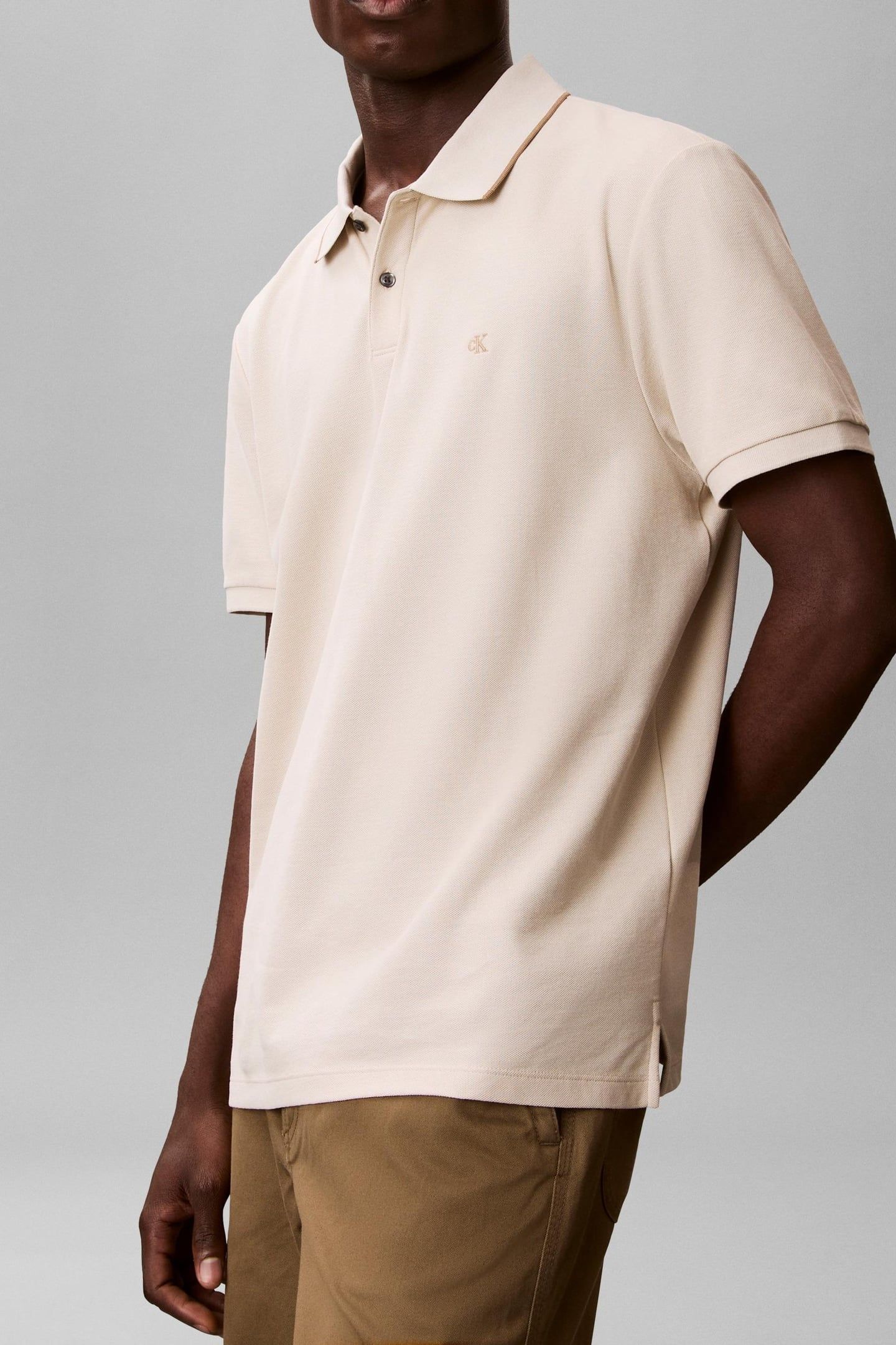 SS REFINED PIQUE TIP POLO OATMEAL 2