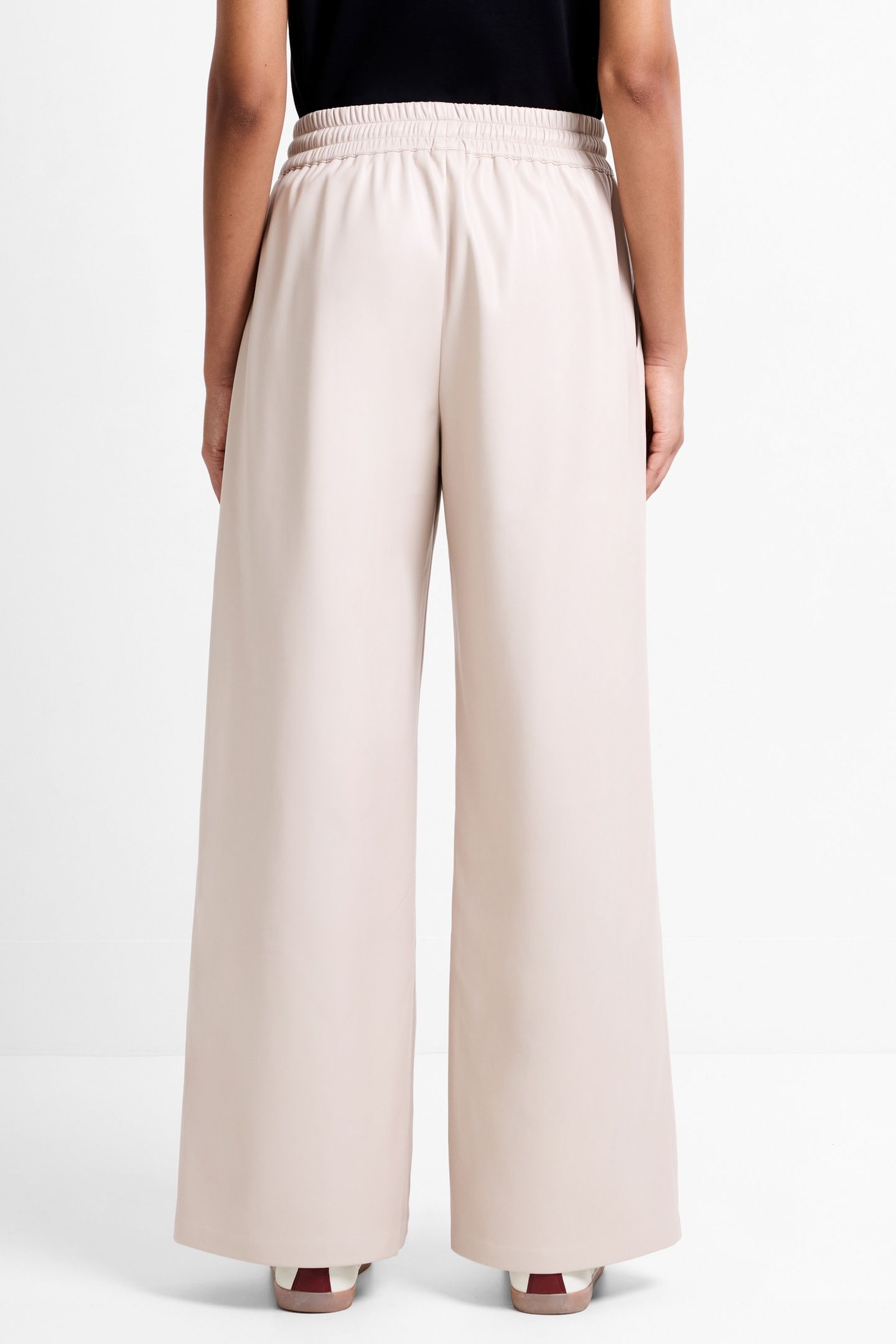 TASHER WIDE LEG PU TROUSER TAUPE GREY 2